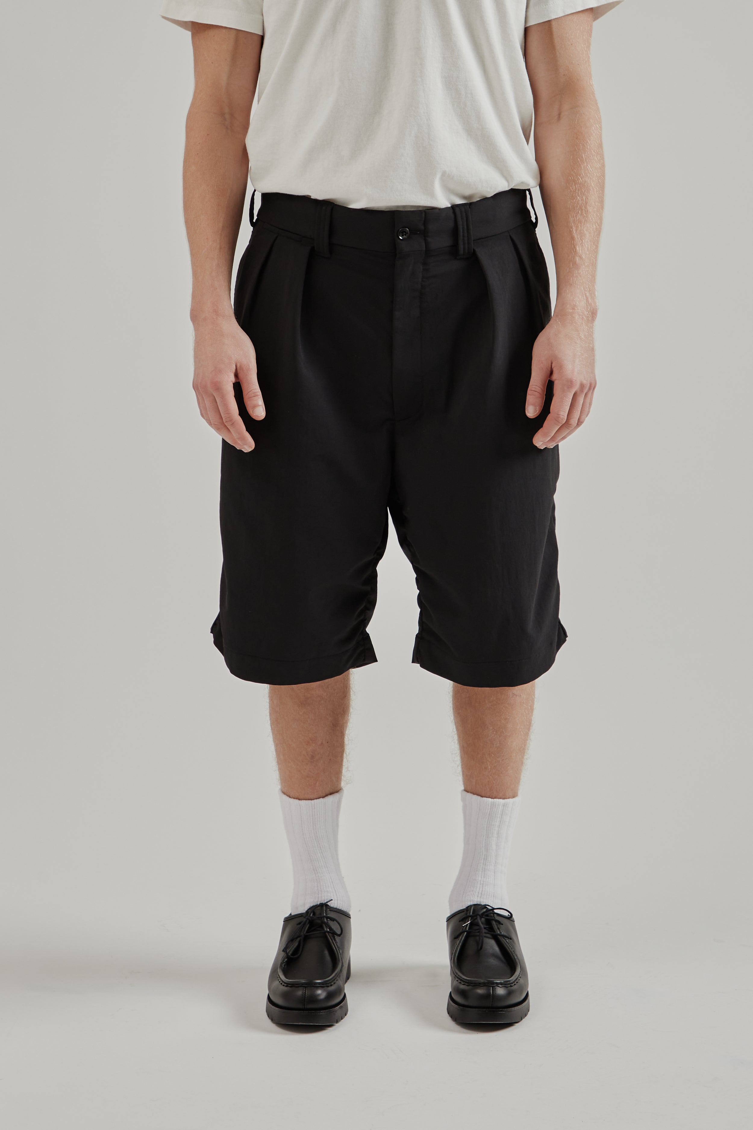 Nanamica Alphadry Double Pleats Shorts - Black | Wallace