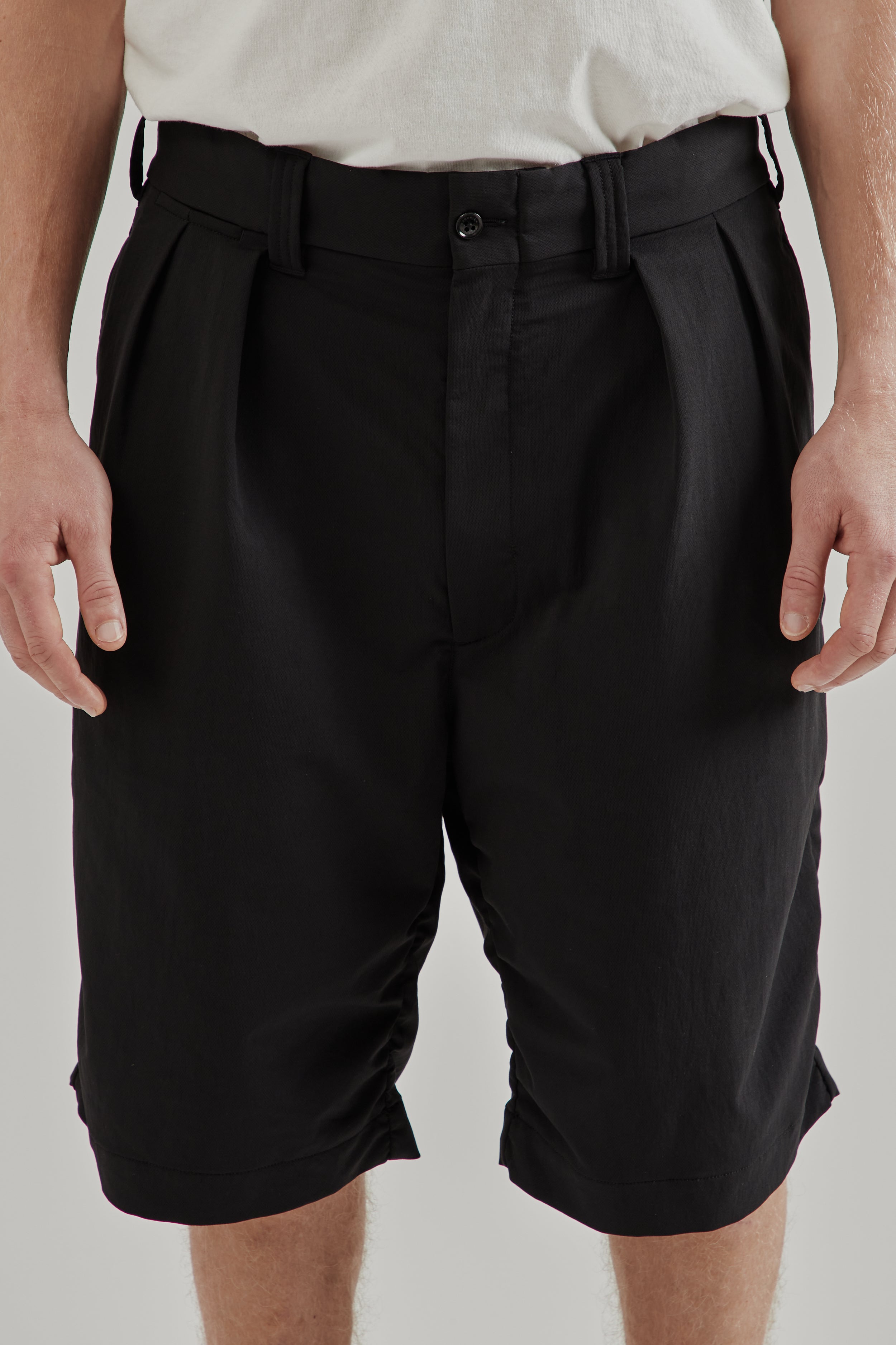Nanamica Alphadry Double Pleats Shorts - Black | Wallace
