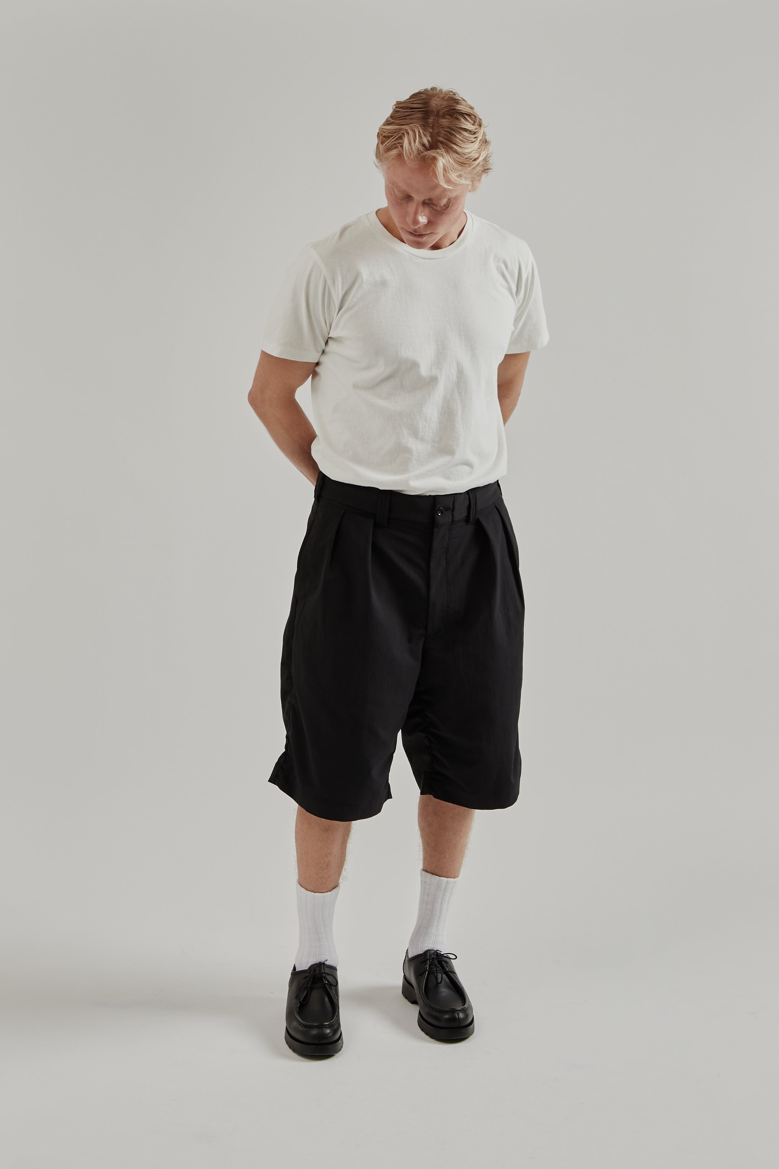 Nanamica Alphadry Double Pleats Shorts - Black | Wallace