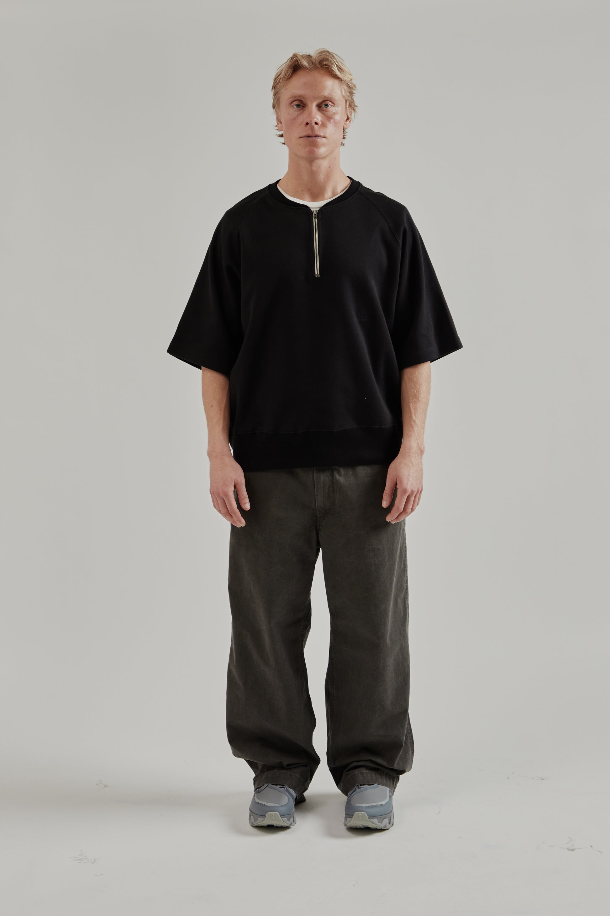 Nanamica SS26 Half Zip Sweat Black 1