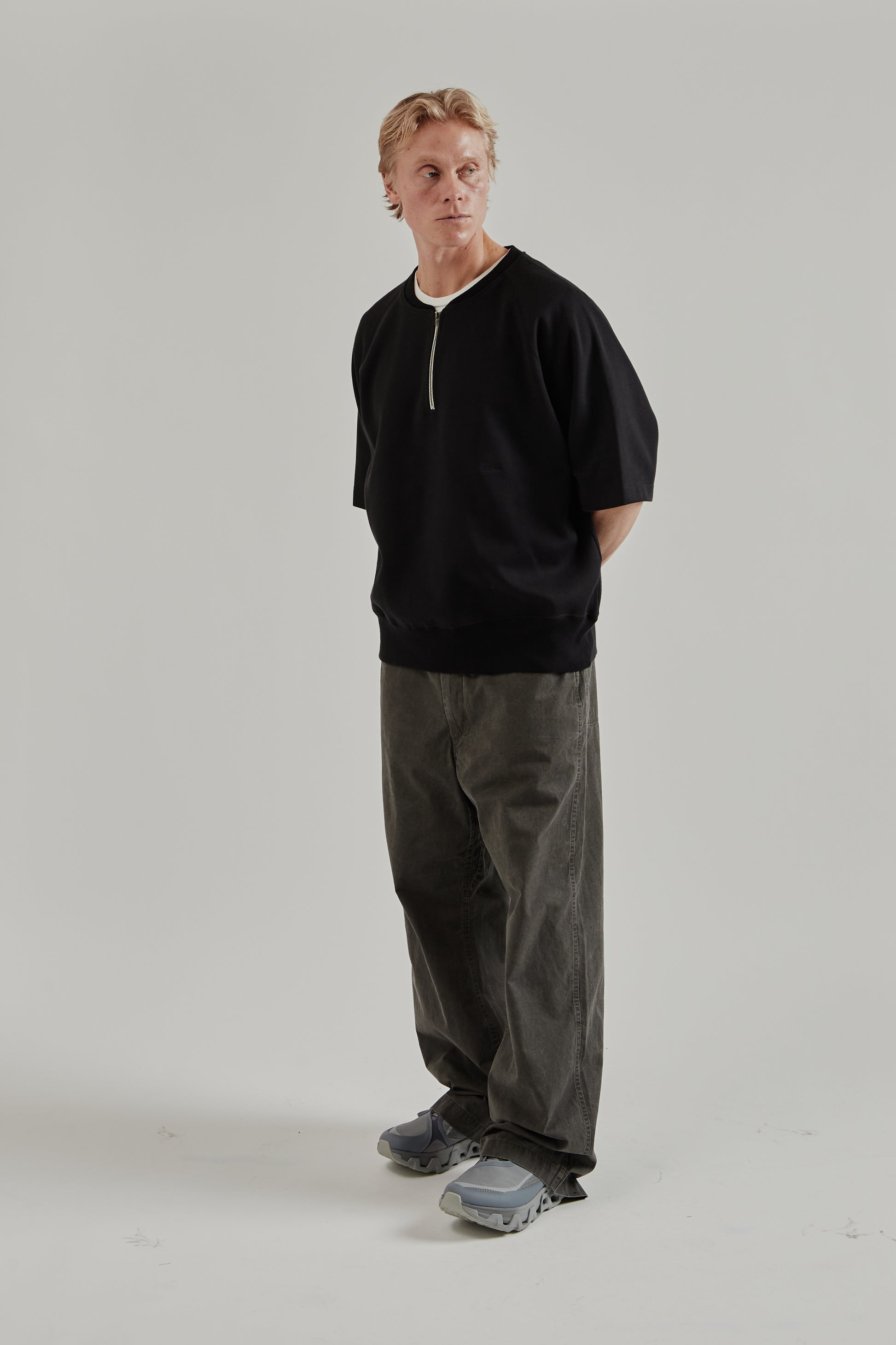 Nanamica SS26 Half Zip Sweat Black 10