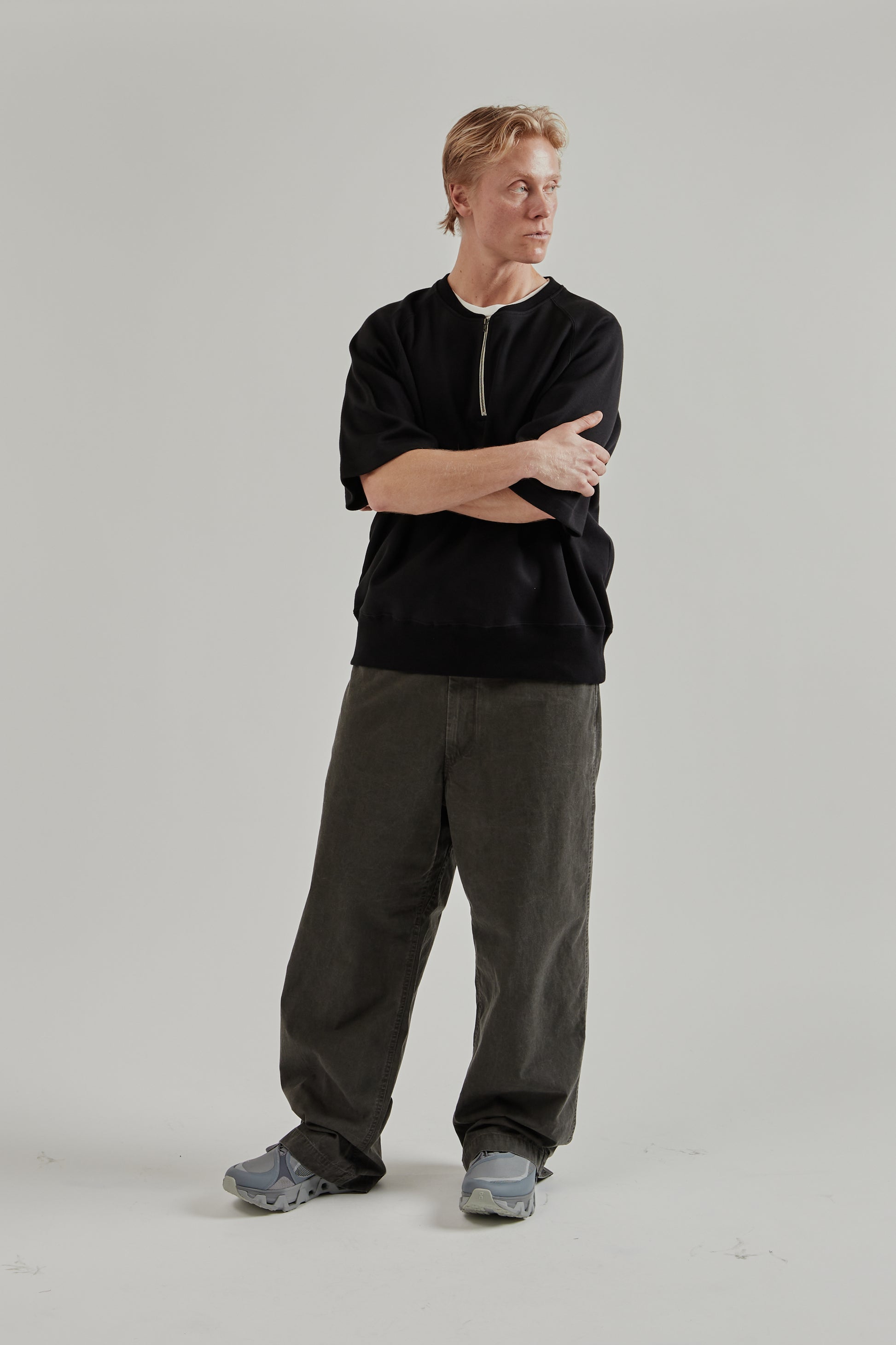Nanamica SS26 Half Zip Sweat Black 11