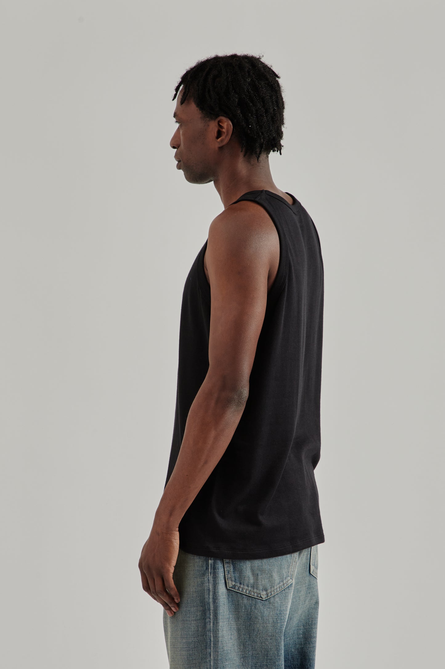 Nanamica SS26 Loopwheel COOLMAX Jersey Tank Black1484