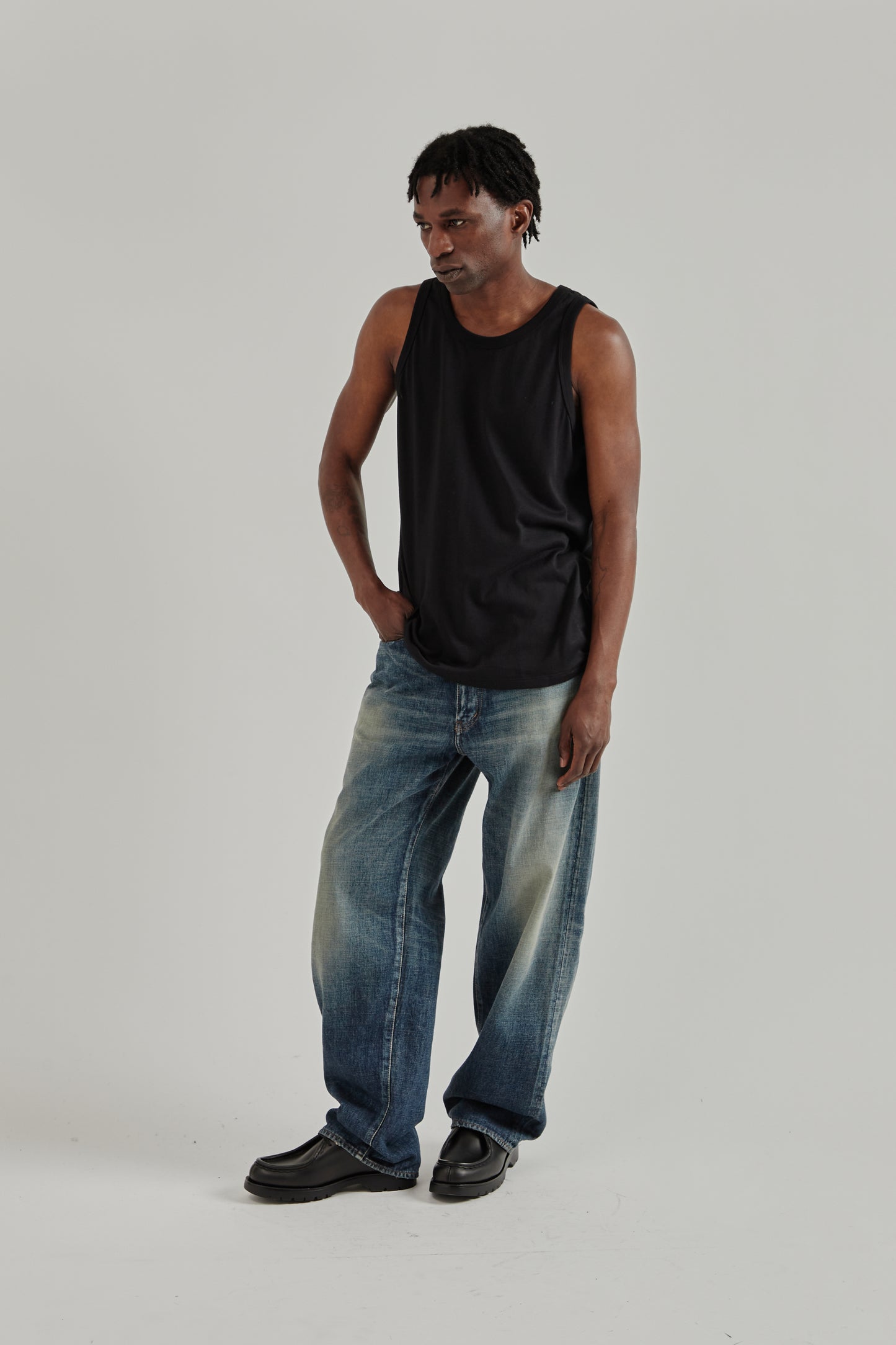 Nanamica SS26 Loopwheel COOLMAX Jersey Tank Black1497