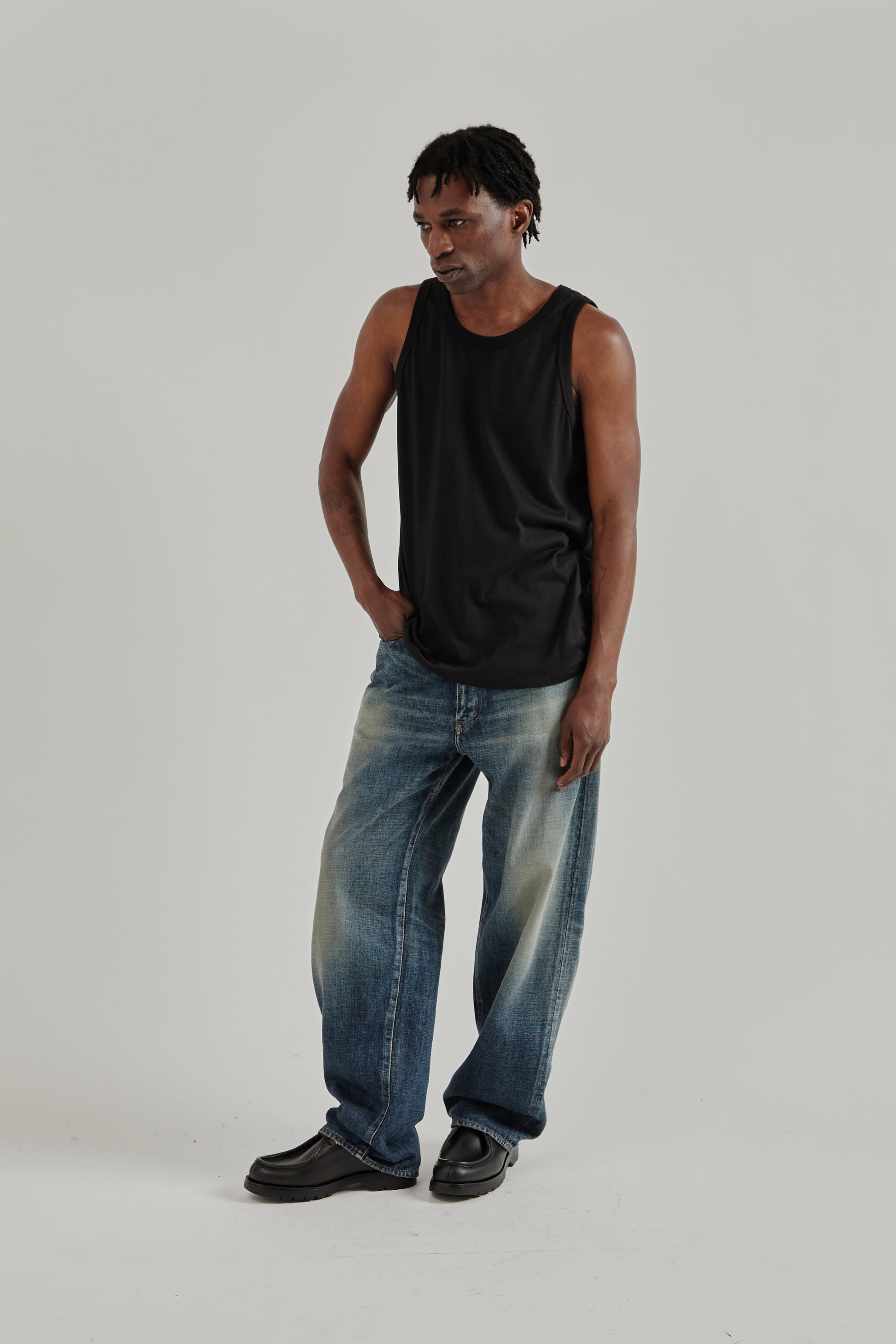Nanamica SS26 Loopwheel COOLMAX Jersey Tank Black1497