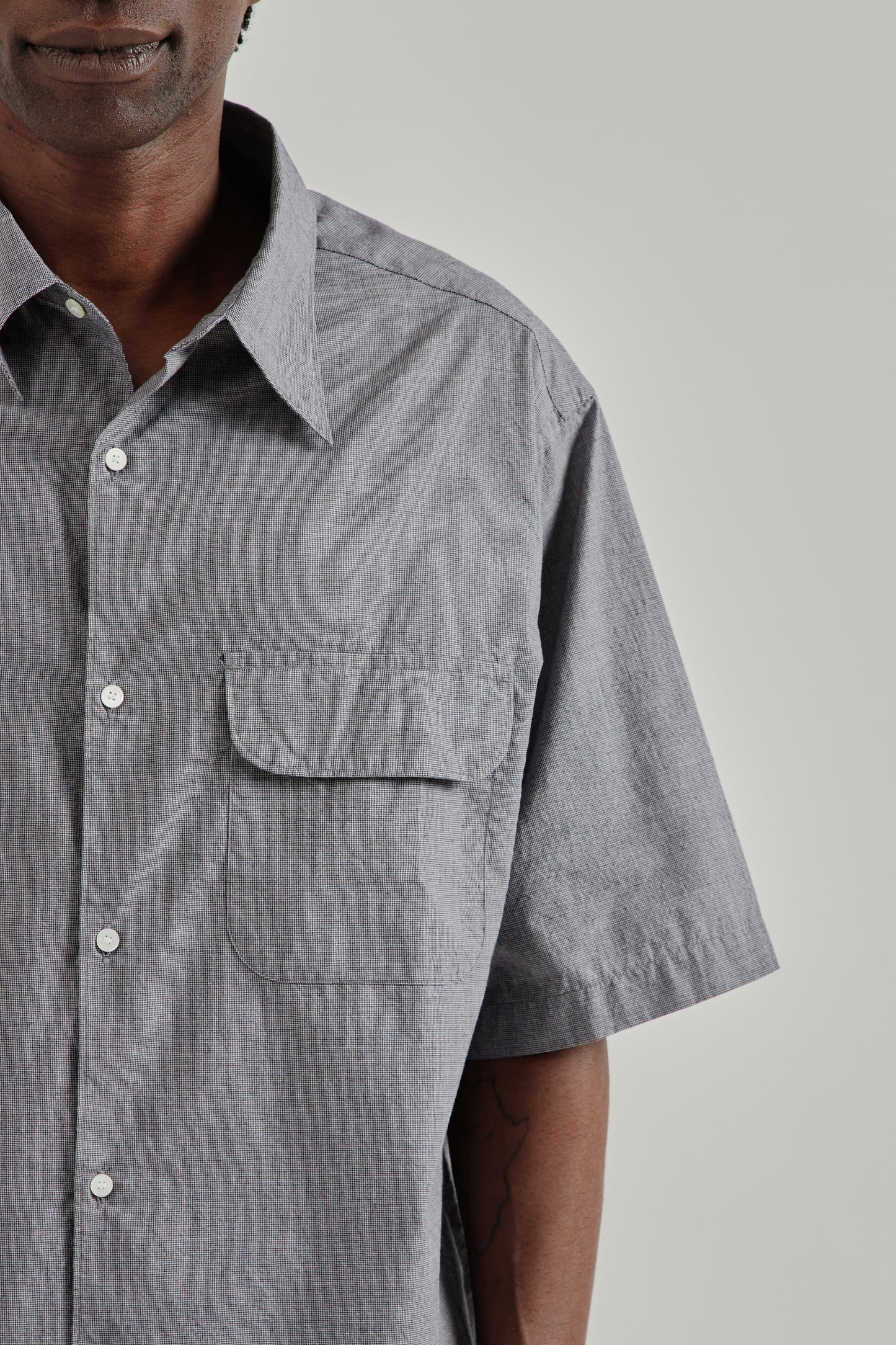 Nanamica SS26 Regular Collar Short Sleeve Shirt Navy1588