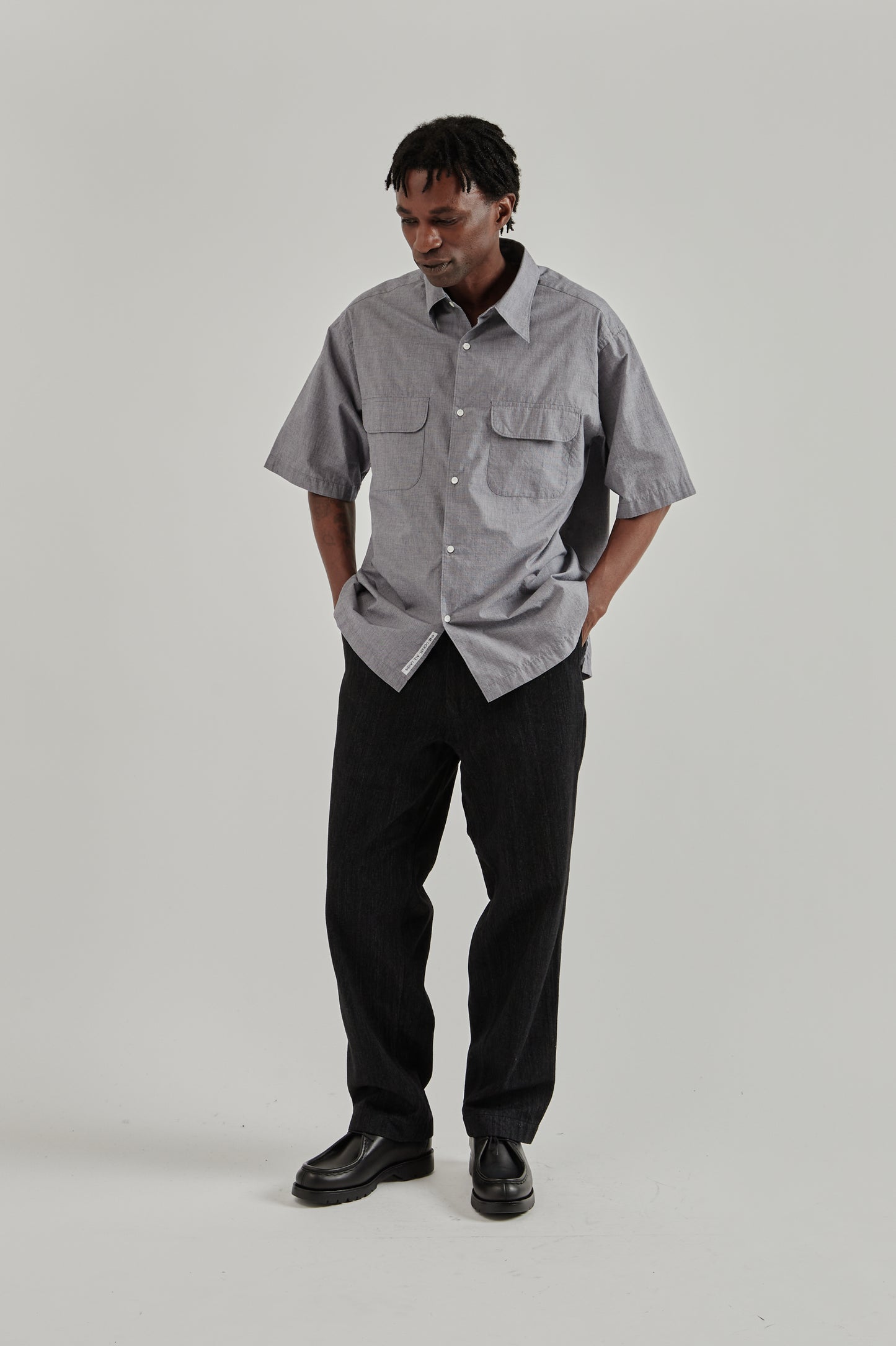 Nanamica SS26 Regular Collar Short Sleeve Shirt Navy1591