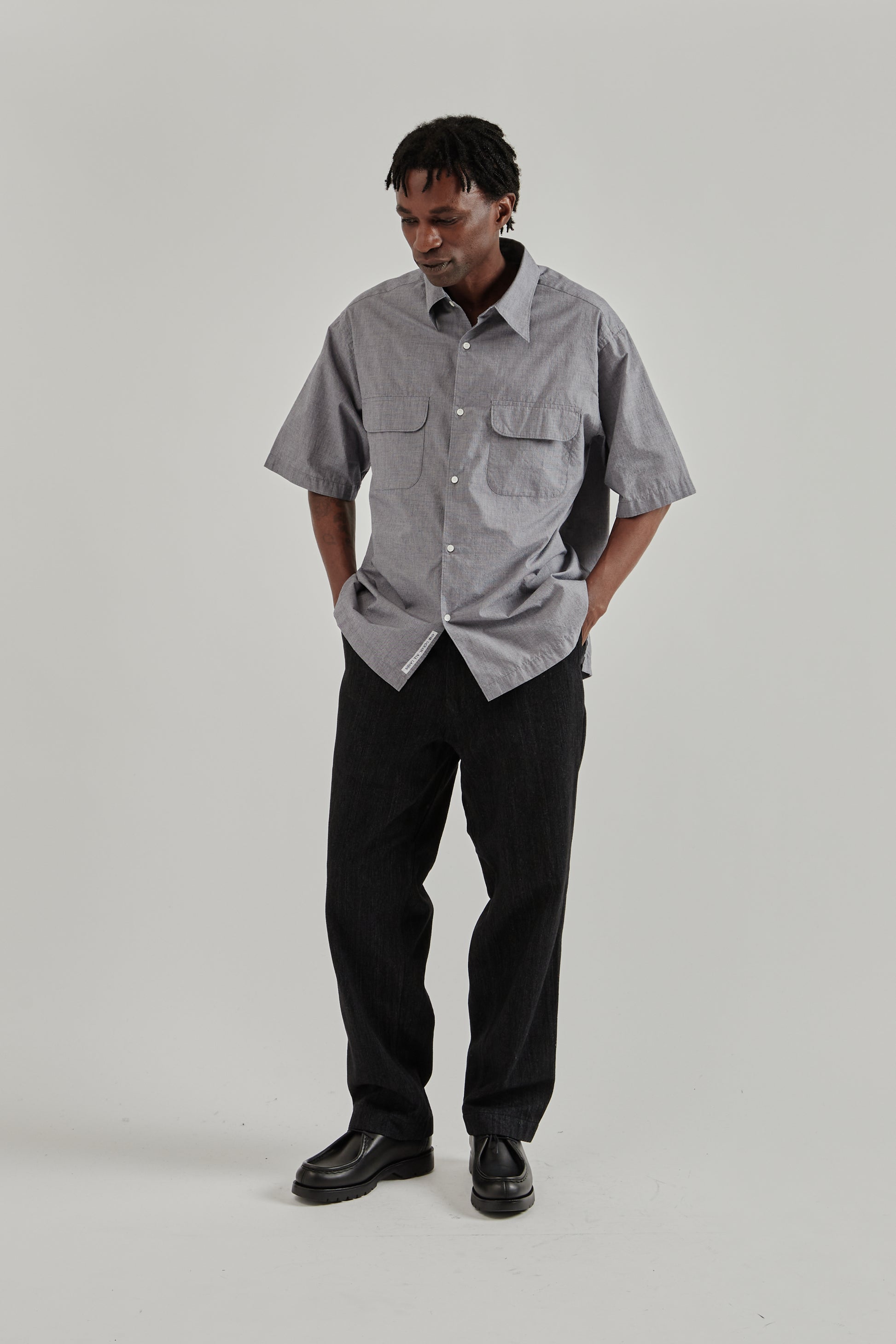 Nanamica SS26 Regular Collar Short Sleeve Shirt Navy1591
