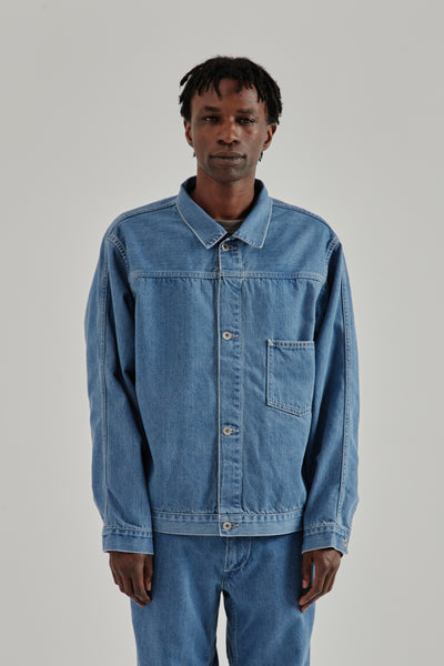 Nanamica Short Denim Jacket - Light Indigo | Wallace Mercantile Shop
