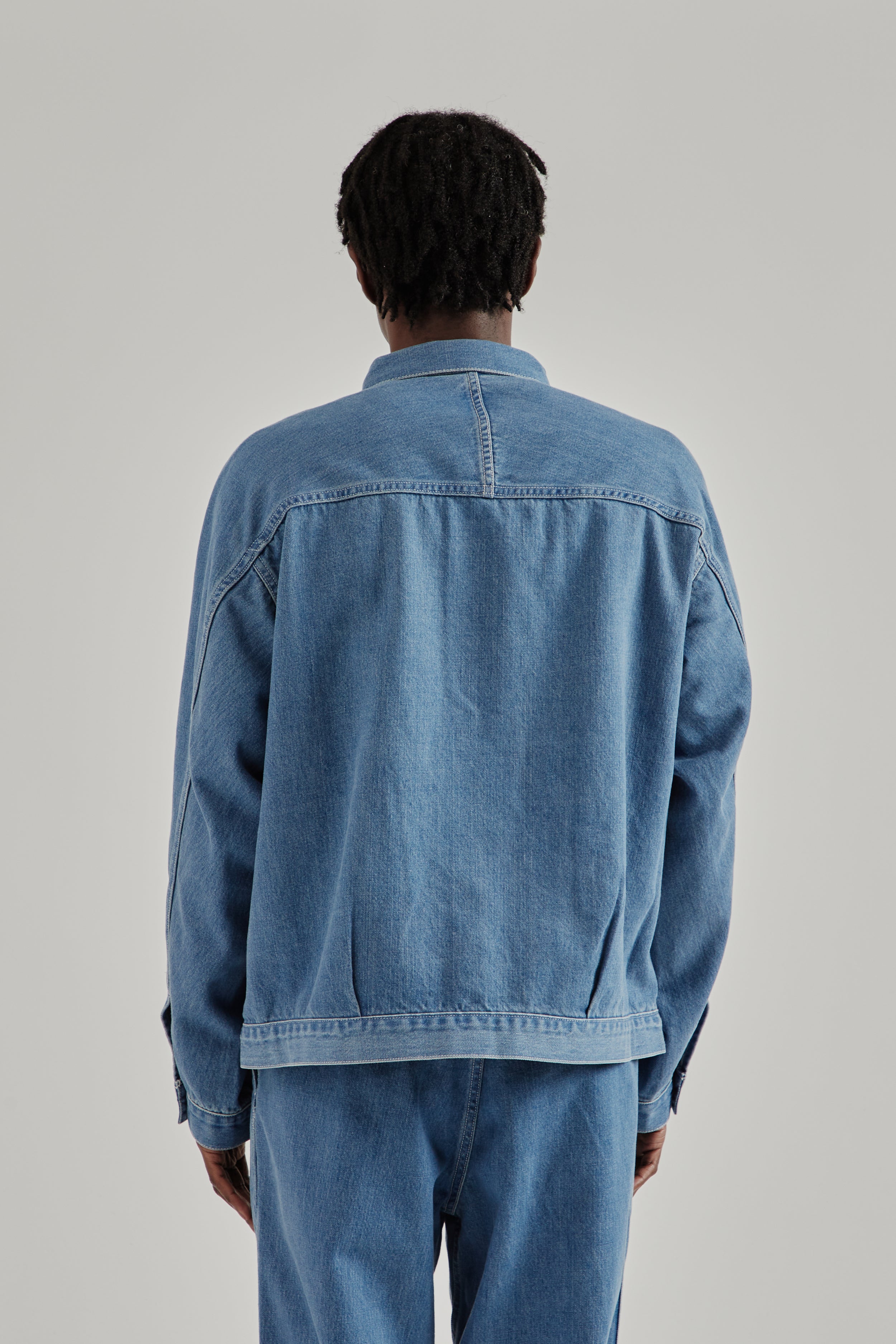 Nanamica Short Denim Jacket - Light Indigo | Wallace Mercantile Shop