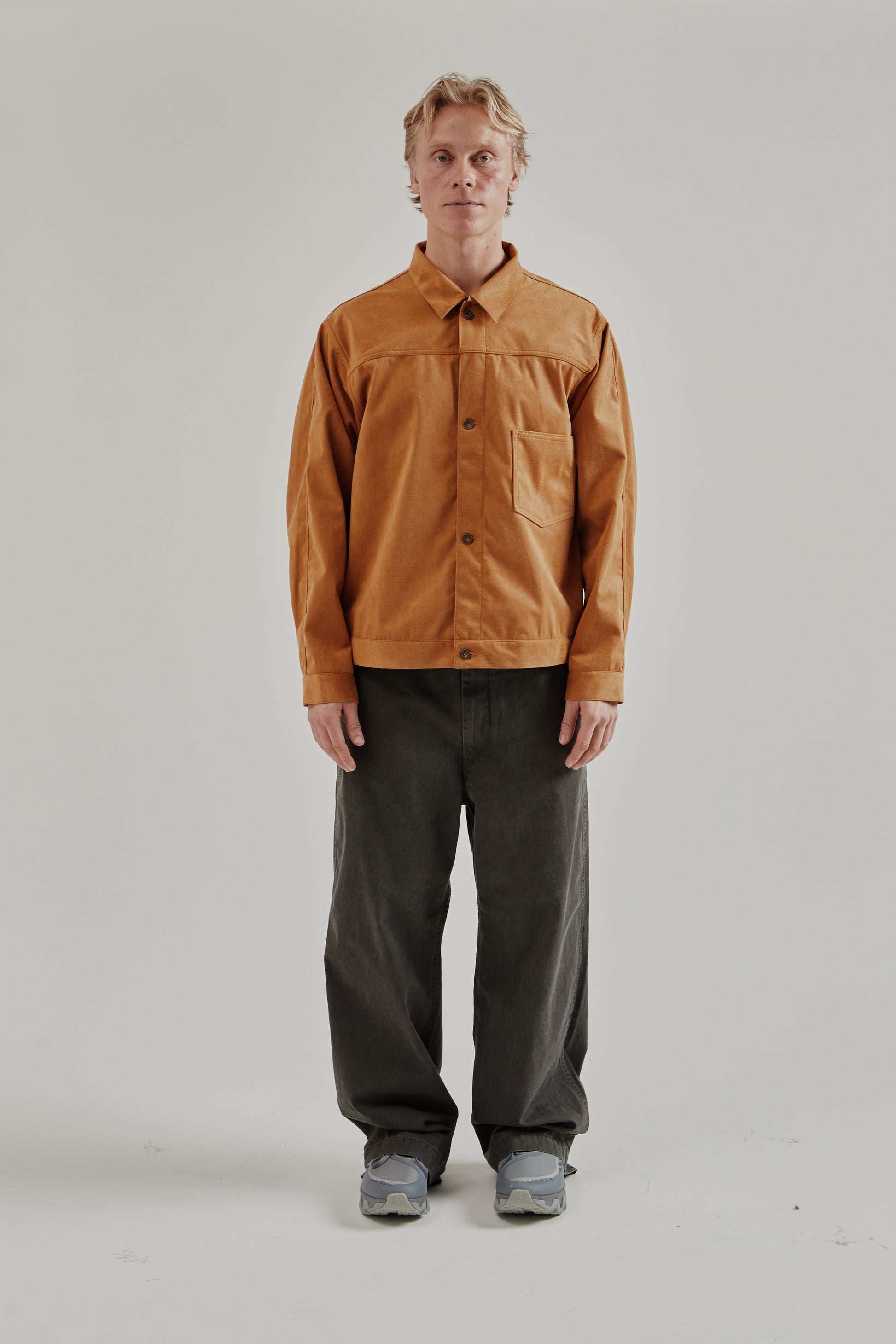 Nanamica SS26 Ultrasuede Short Jacket Camel 1