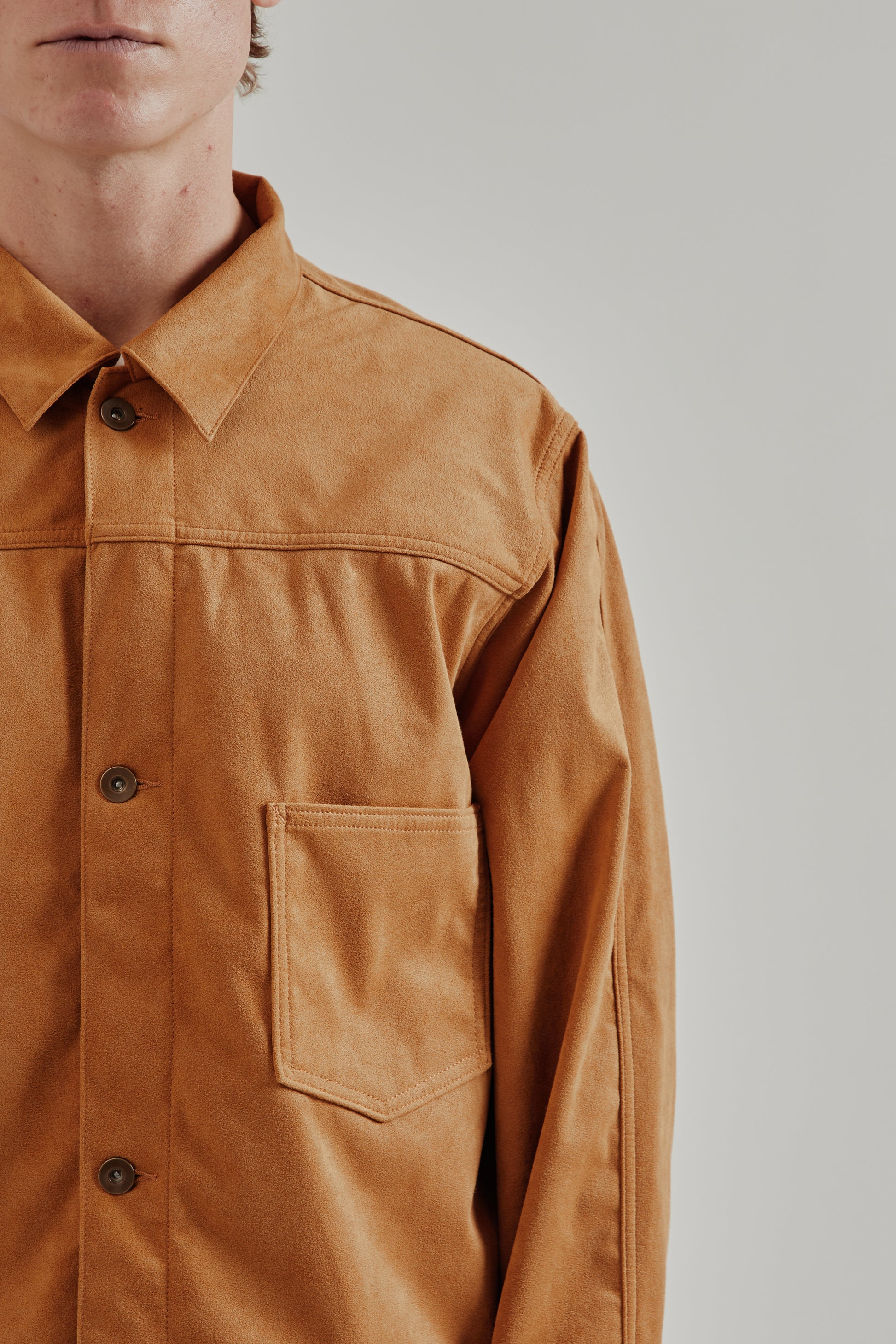 Nanamica SS26 Ultrasuede Short Jacket Camel 7