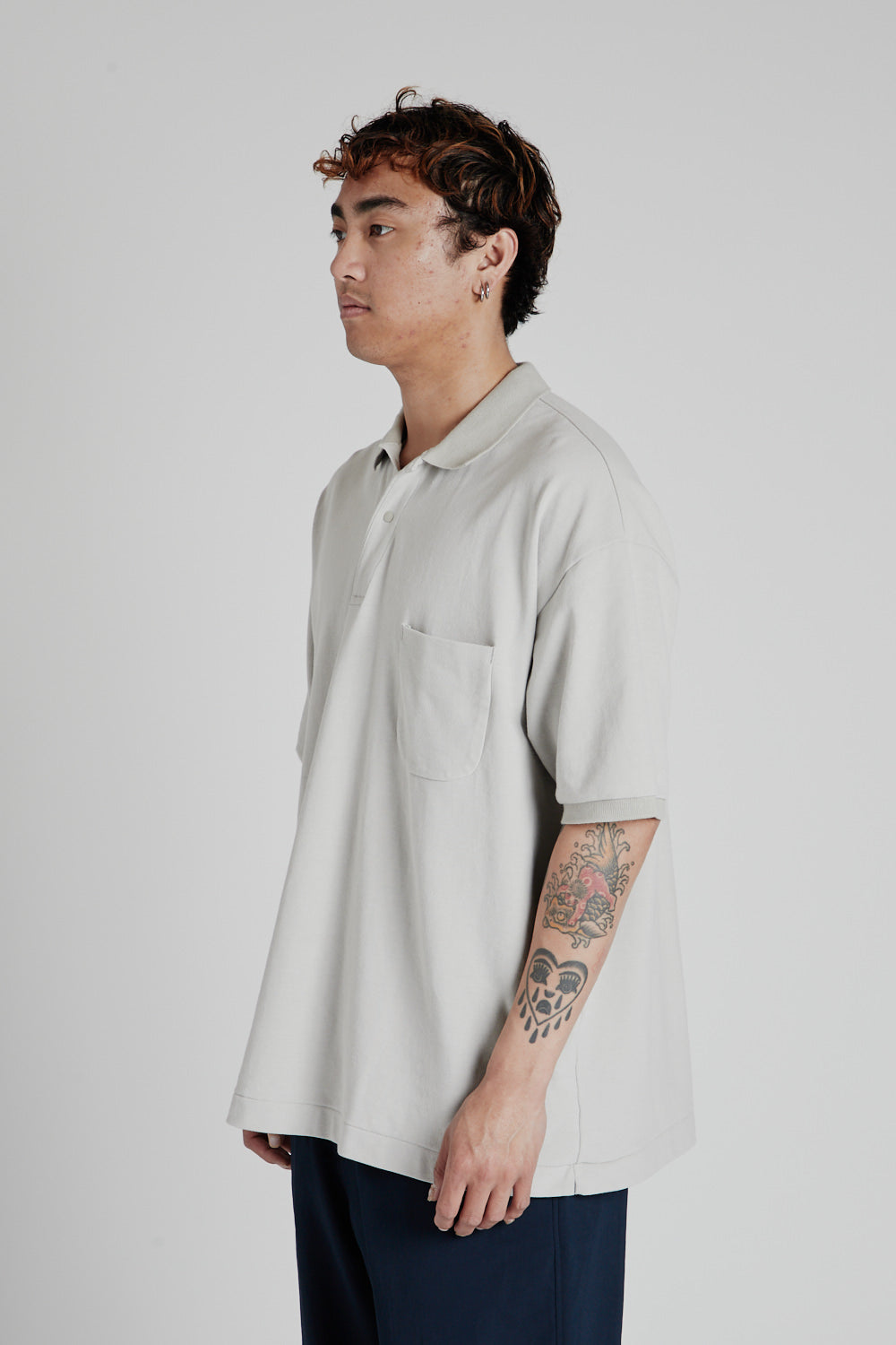 S/S Polo Shirt - Light Gray