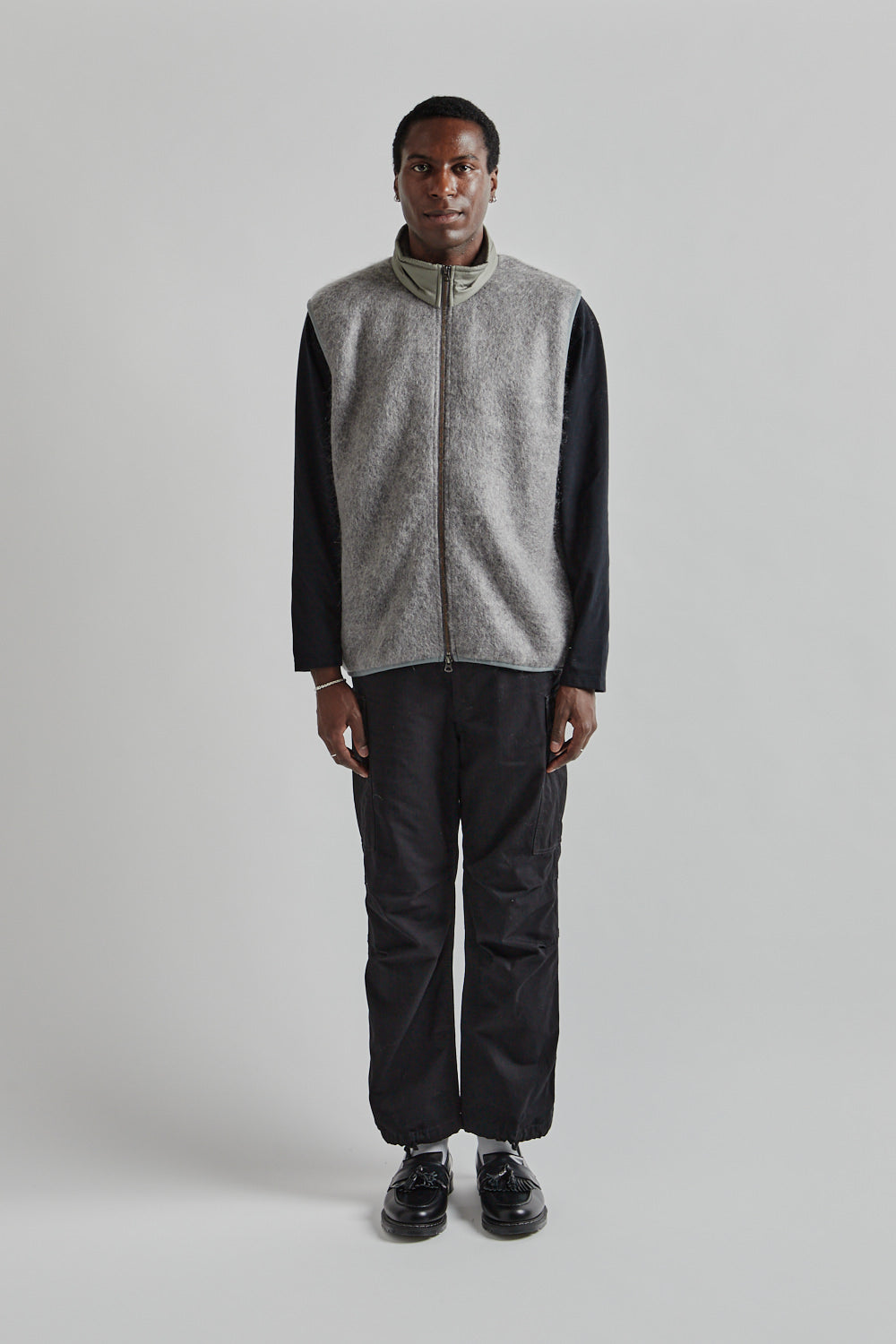 トップス CORONA wool mohair PILE VEST Zip-Up Mohair Vest