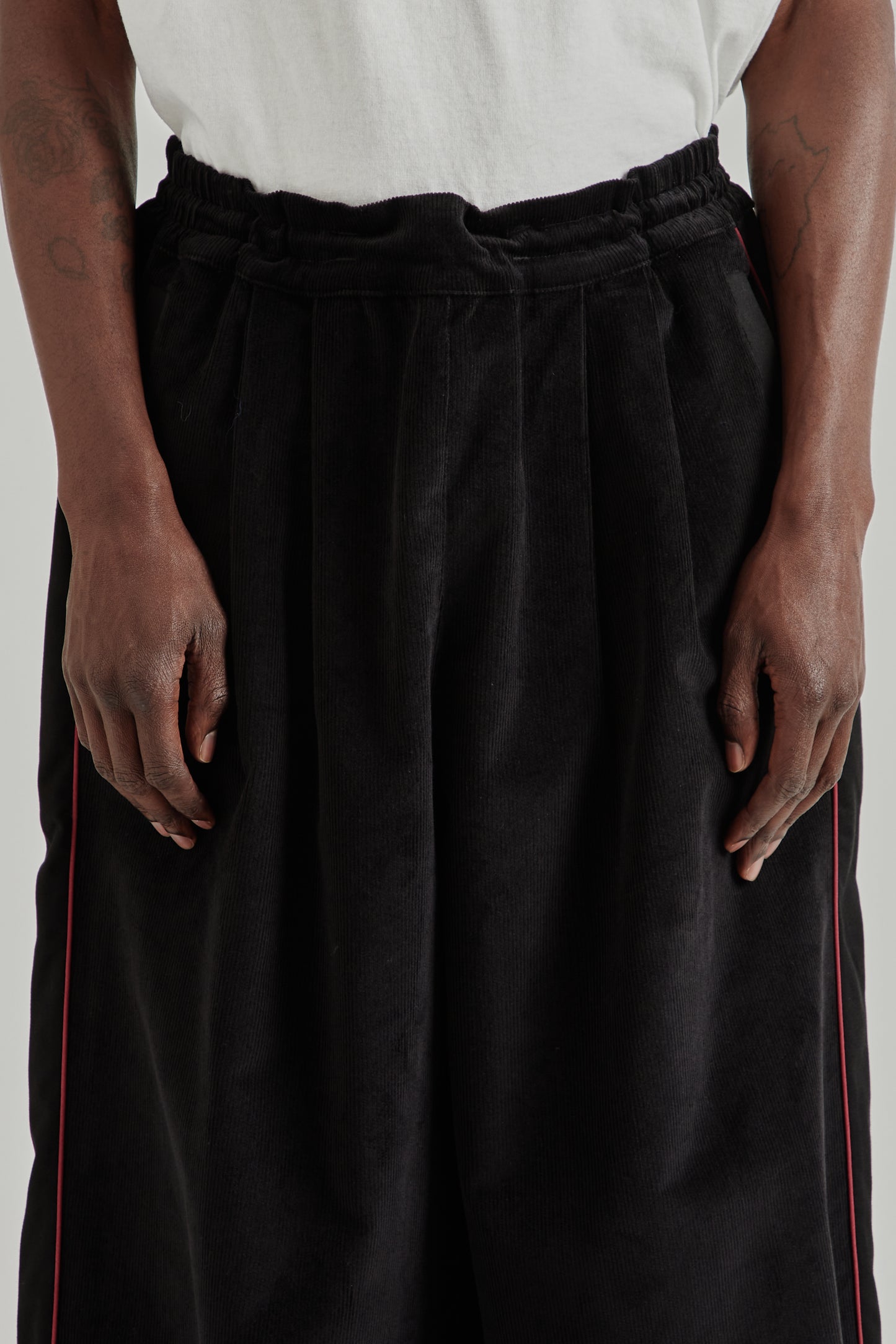 Pleated Track Pants - Black