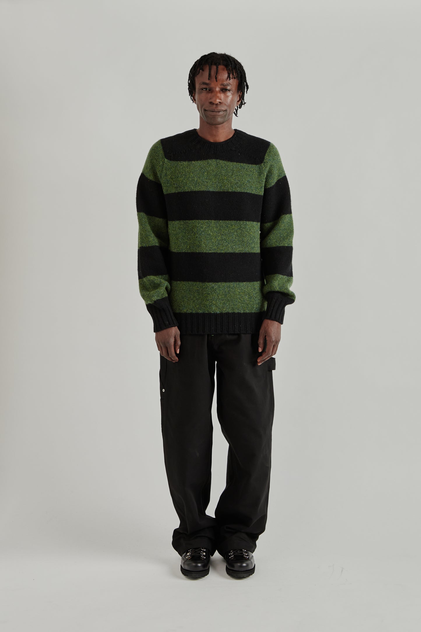 Striped Jumper - Black/Green