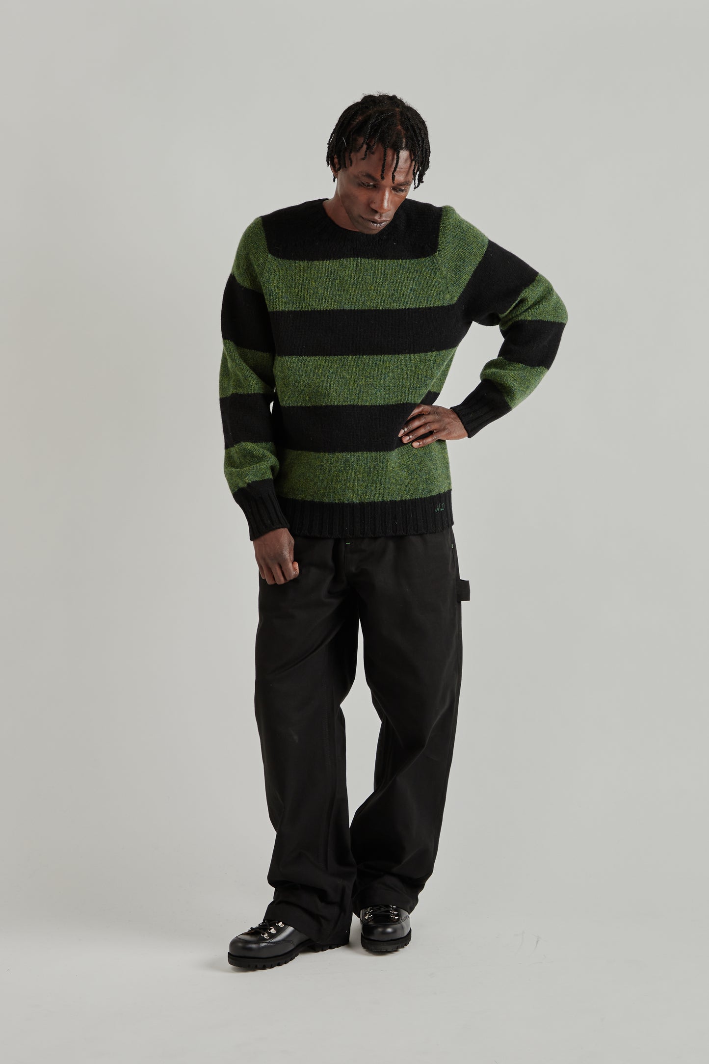 Striped Jumper - Black/Green