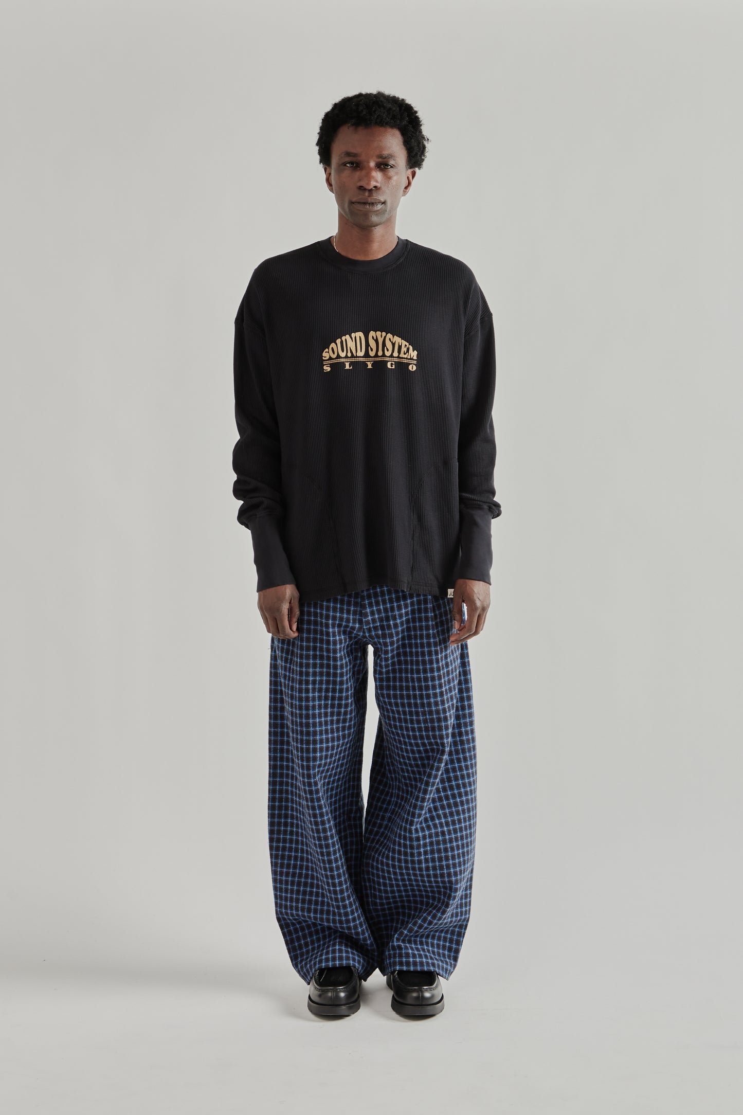 Slygo Waffle Crewneck - Black