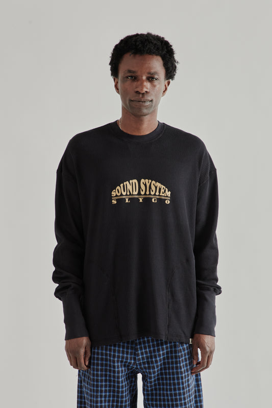 Slygo Waffle Crewneck - Black