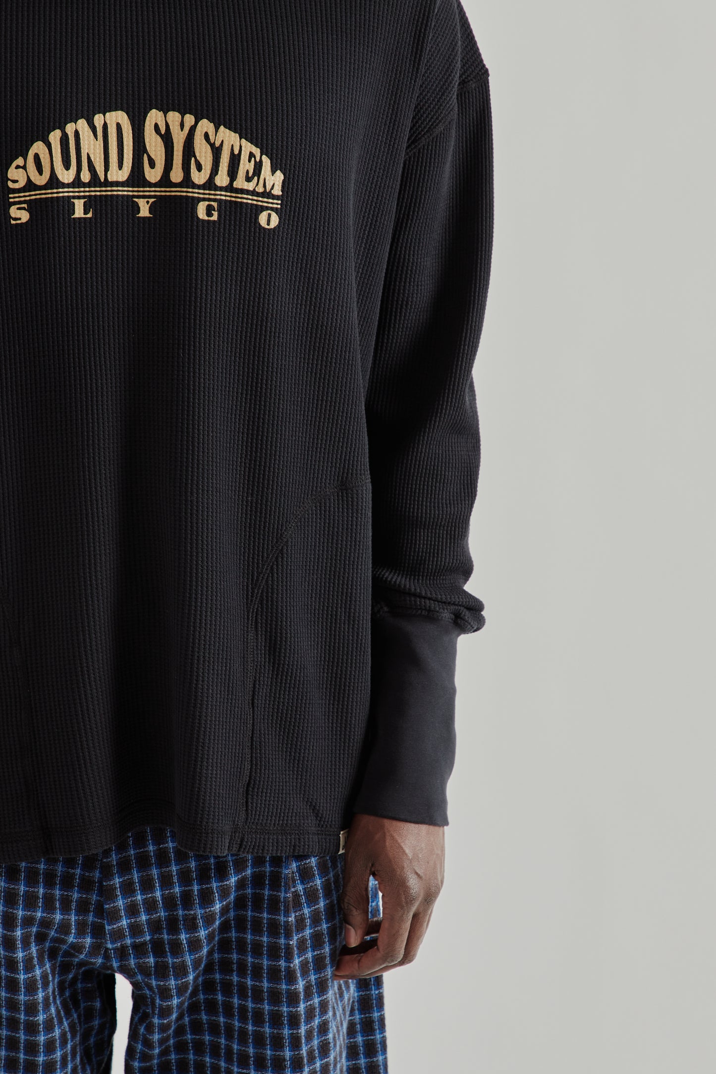 Slygo Waffle Crewneck - Black