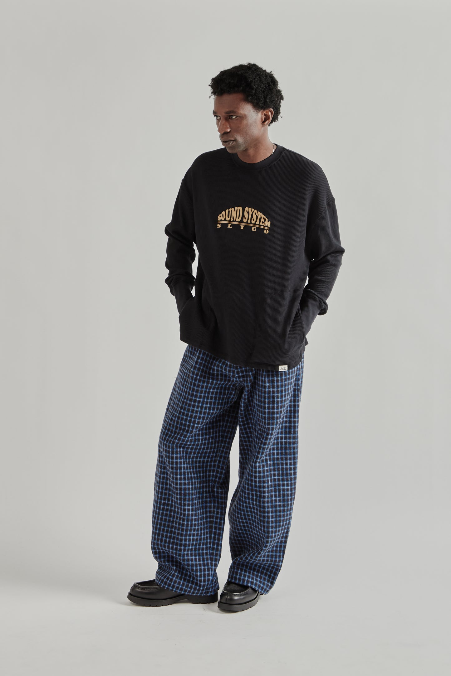 Slygo Waffle Crewneck - Black
