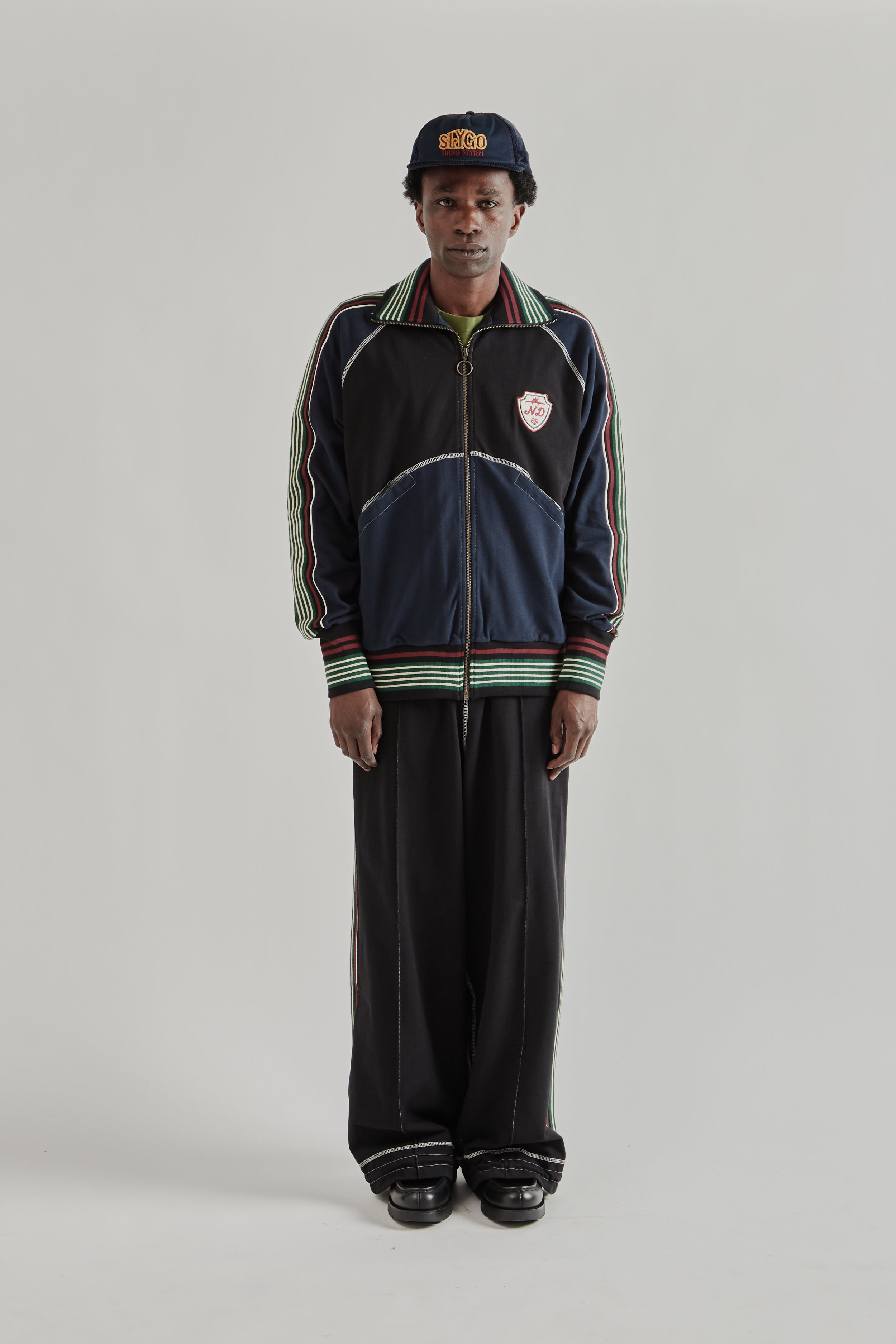 Nicholas Daley Track Top - Black/Navy | Wallace Mercantile Shop