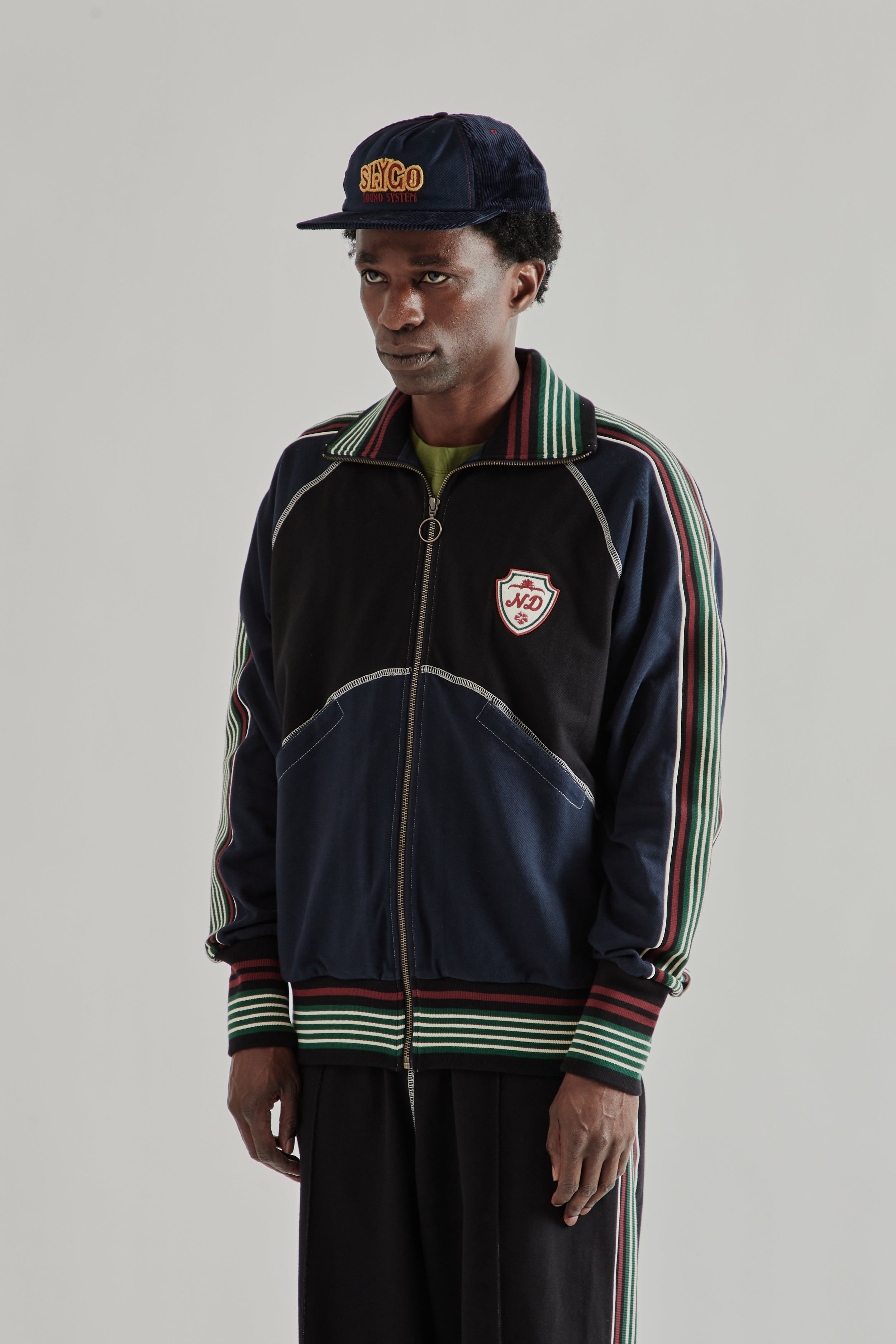 Nicholas Daley Track Top - Black/Navy | Wallace Mercantile Shop