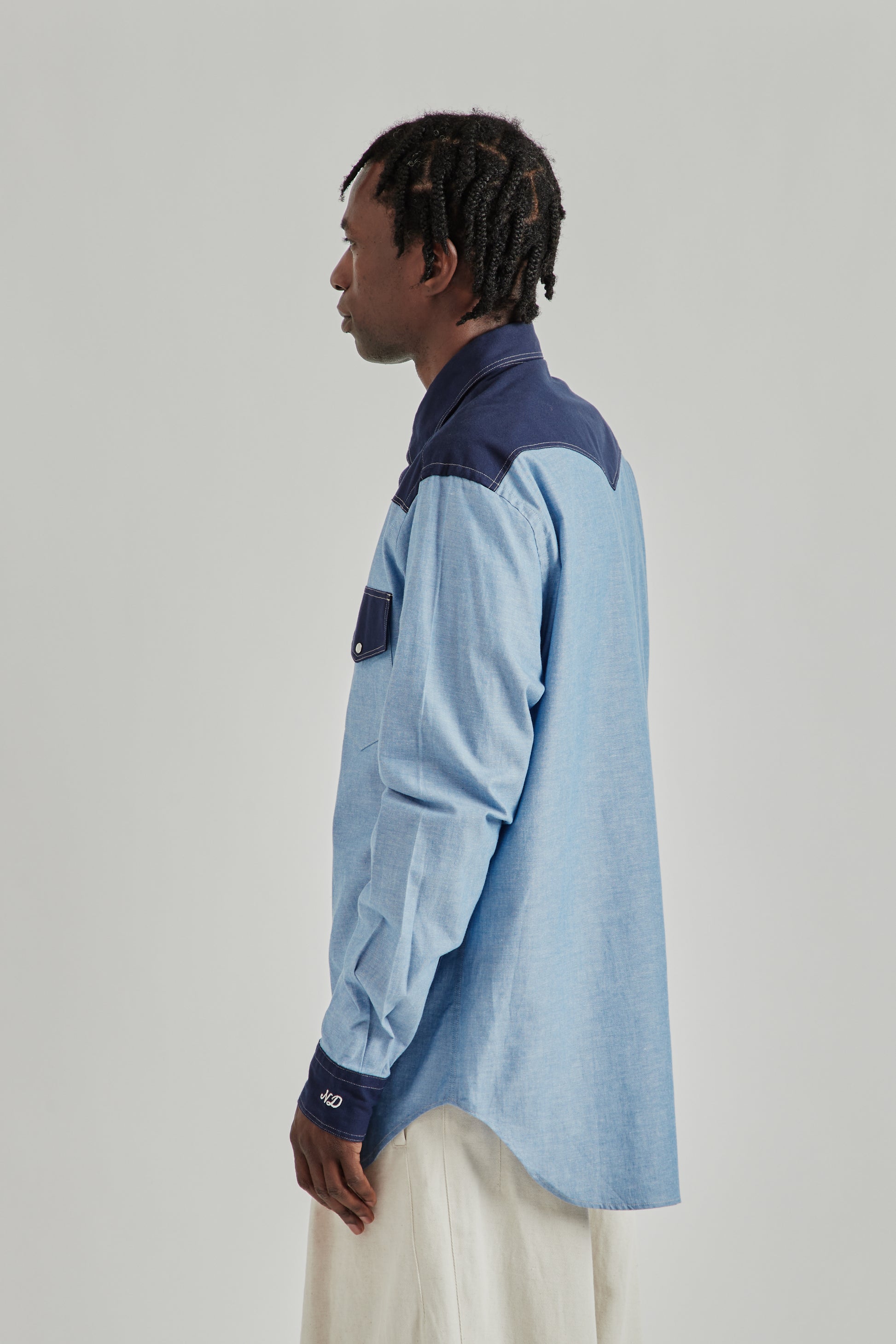 Nicholas Daley SS26 Western Shirt Navy1205
