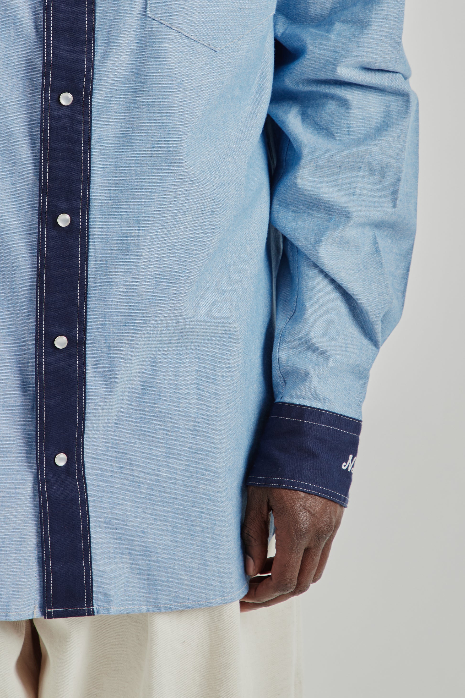 Nicholas Daley SS26 Western Shirt Navy1212