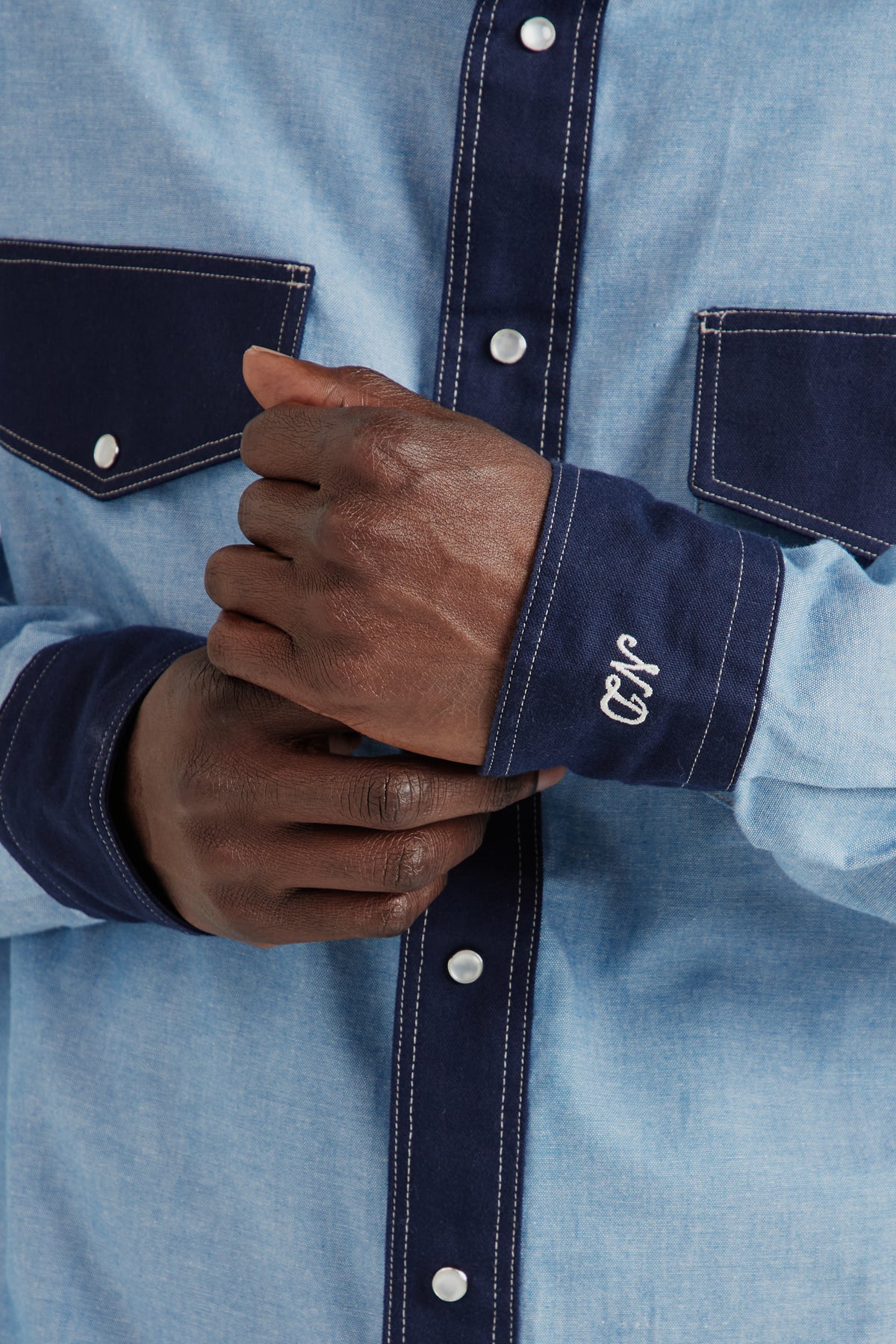 Nicholas Daley SS26 Western Shirt Navy1213