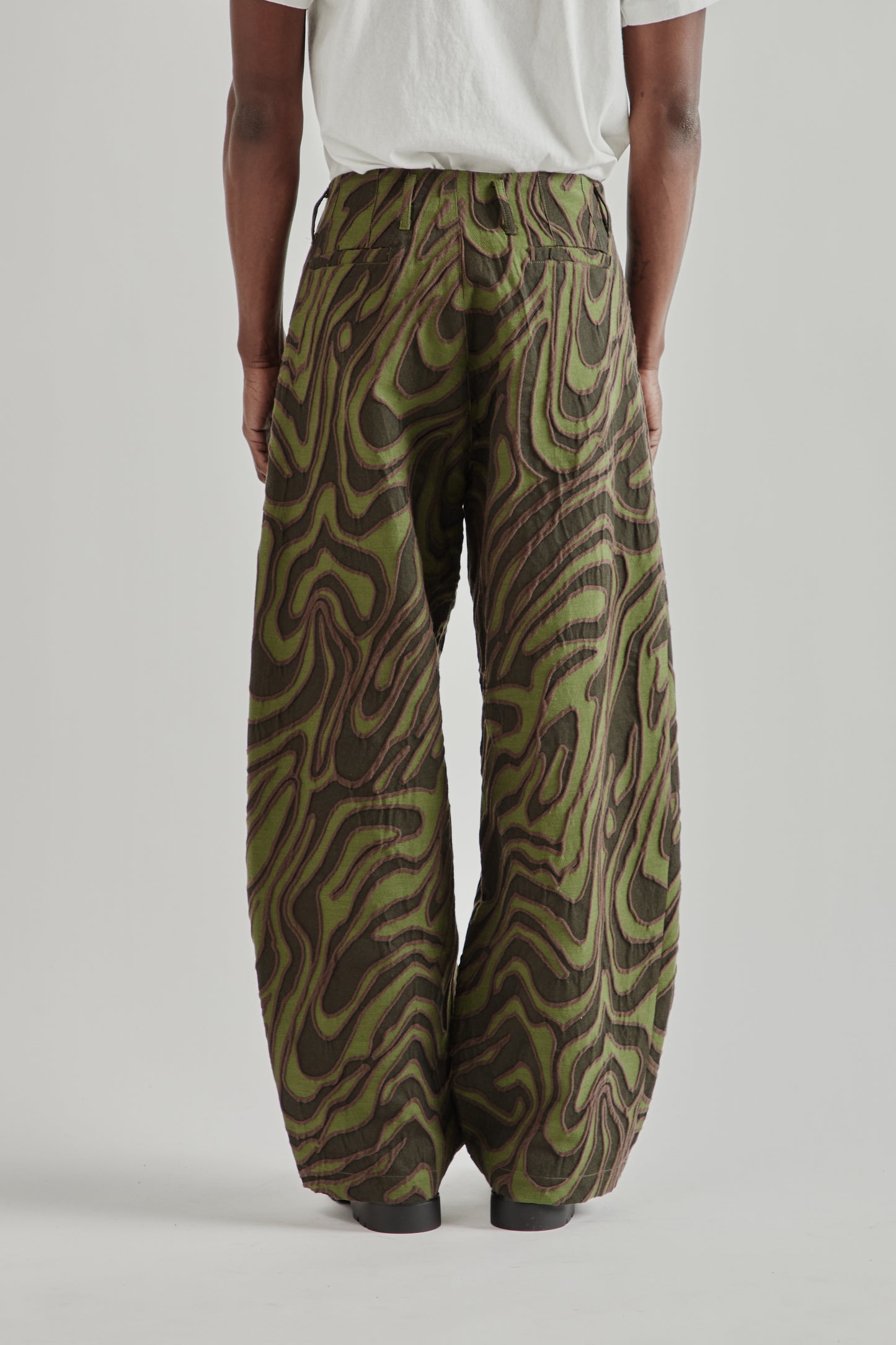 Wide Leg Pleated Trouser - Olive