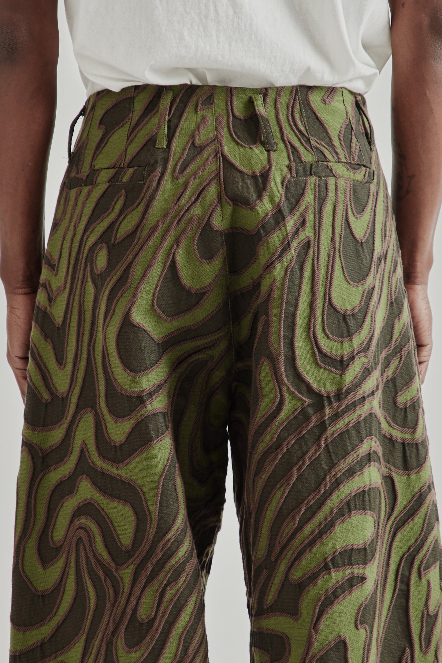 Wide Leg Pleated Trouser - Olive