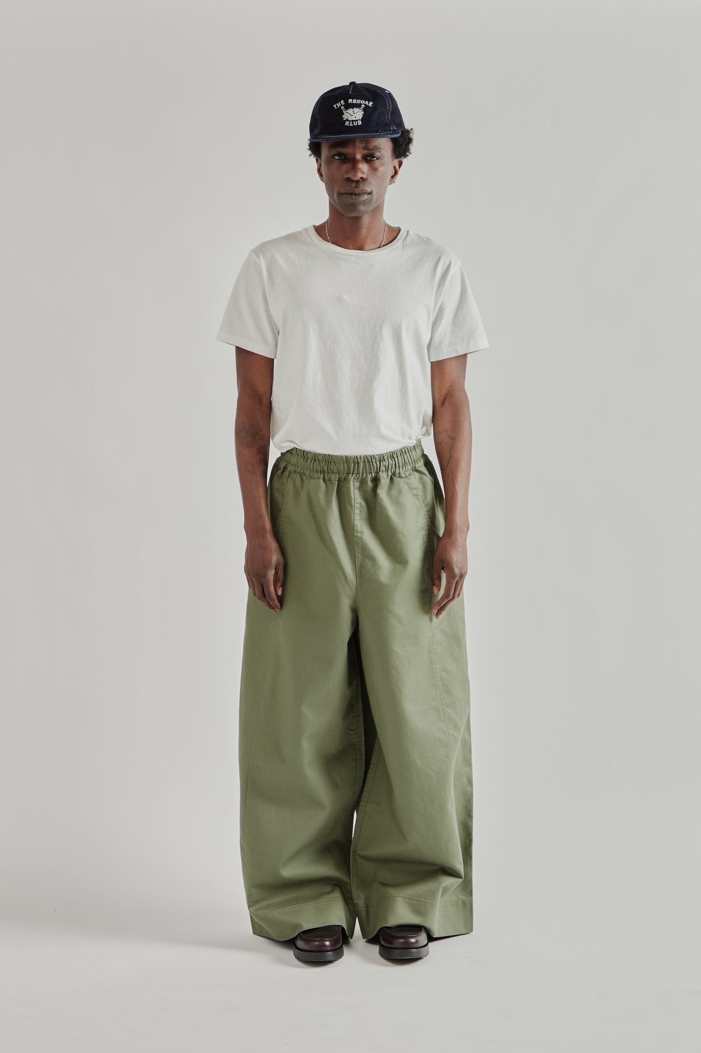Wide Leg Trousers - Olive