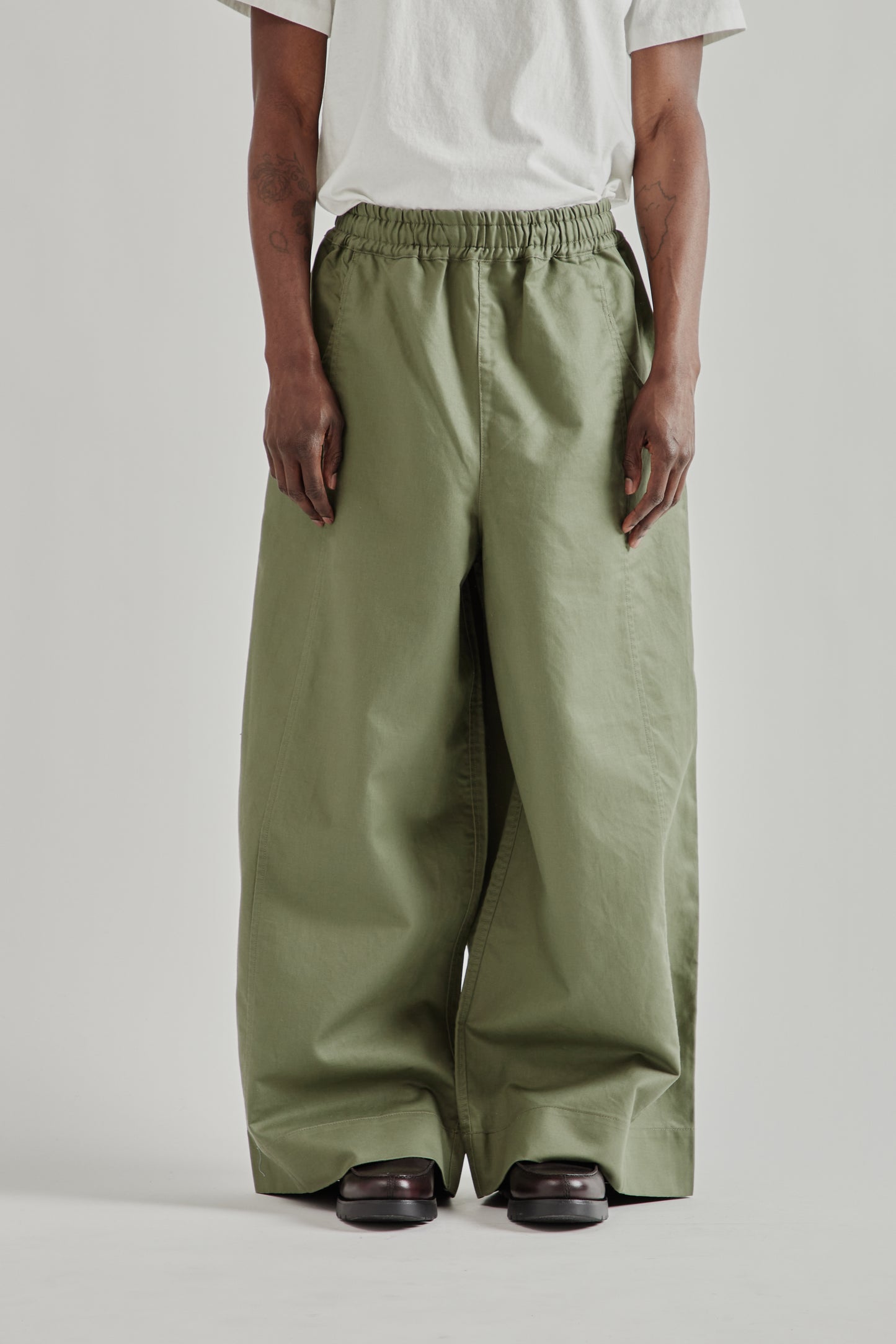 Wide Leg Trousers - Olive