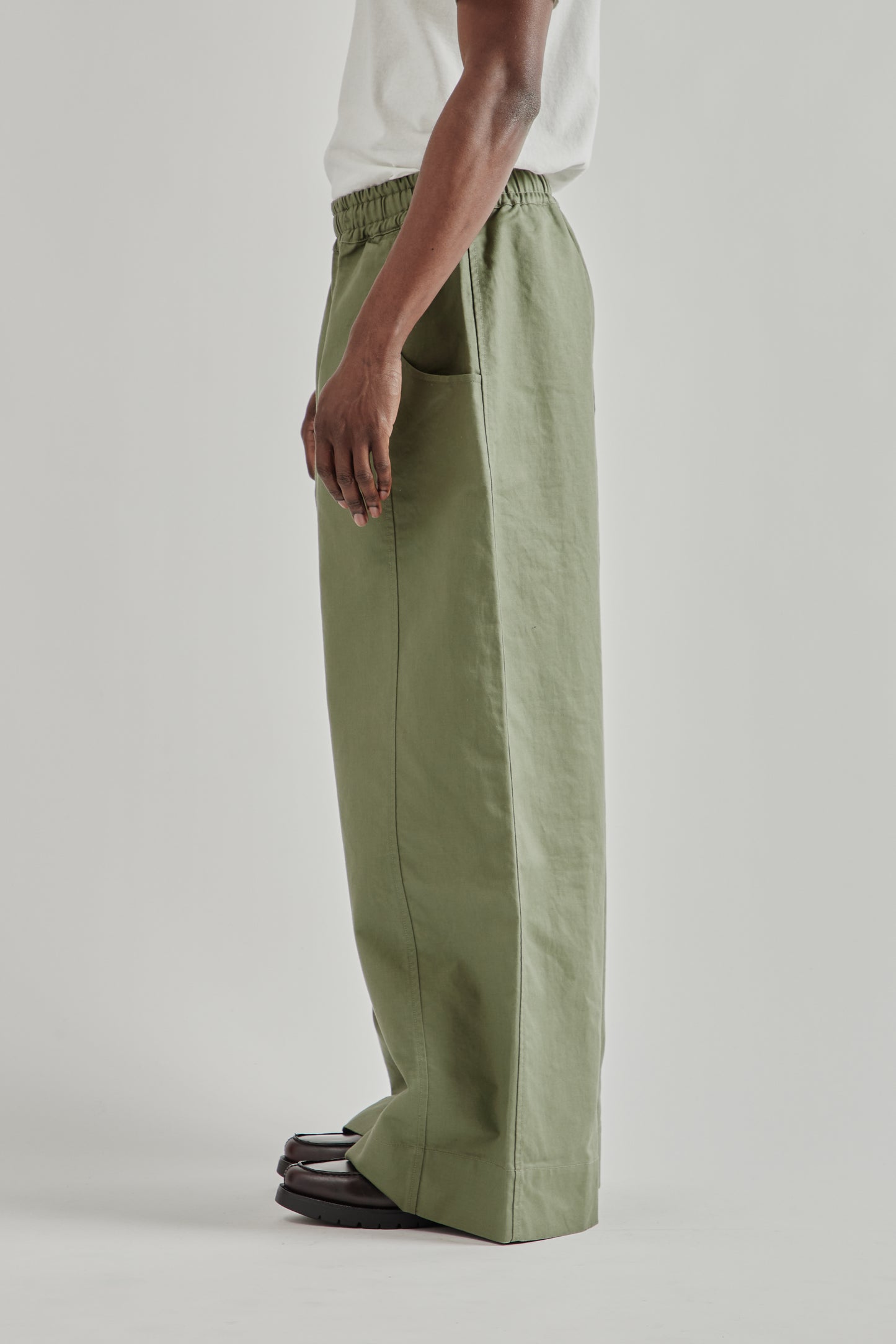 Wide Leg Trousers - Olive