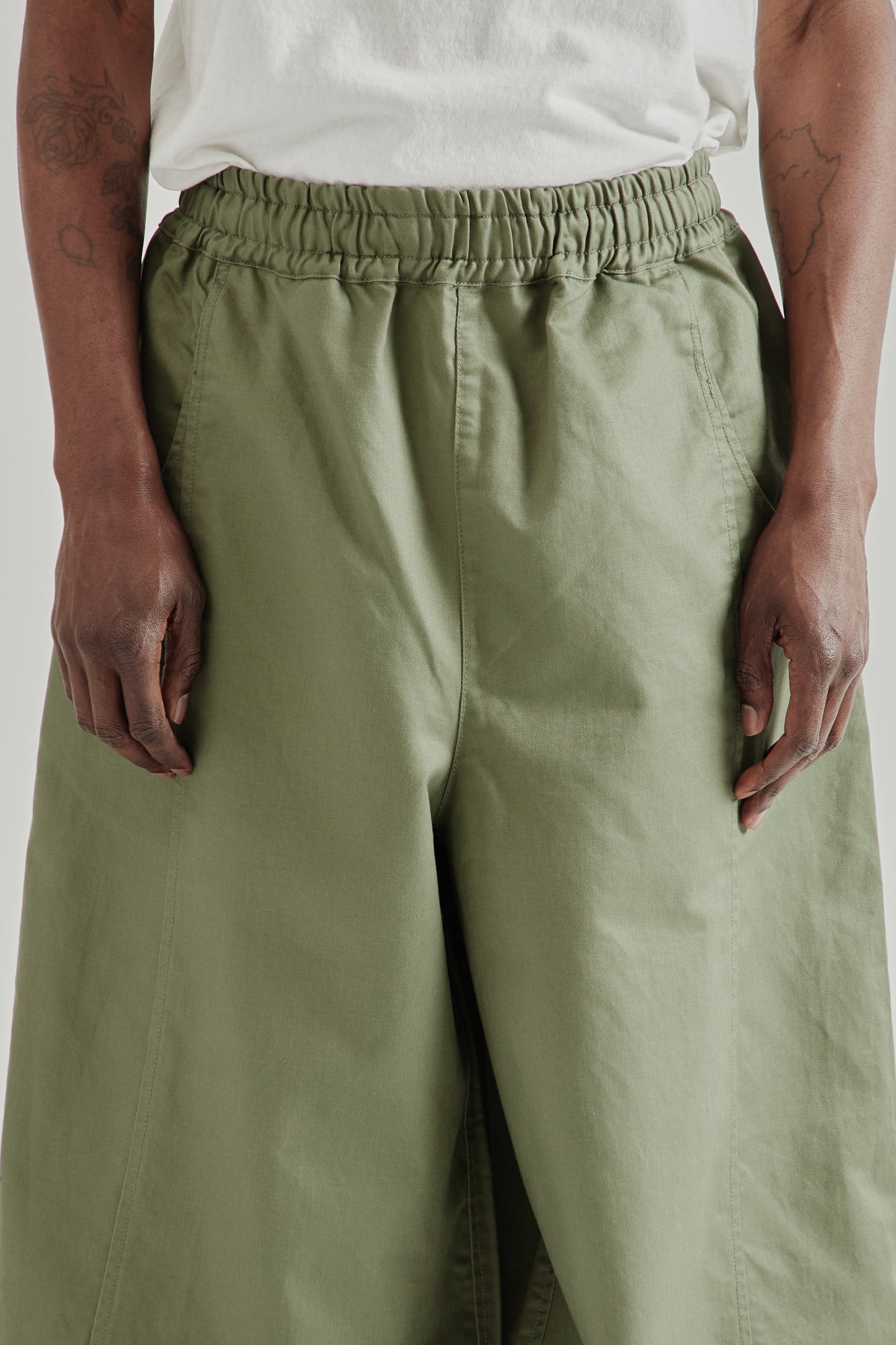 Wide Leg Trousers - Olive