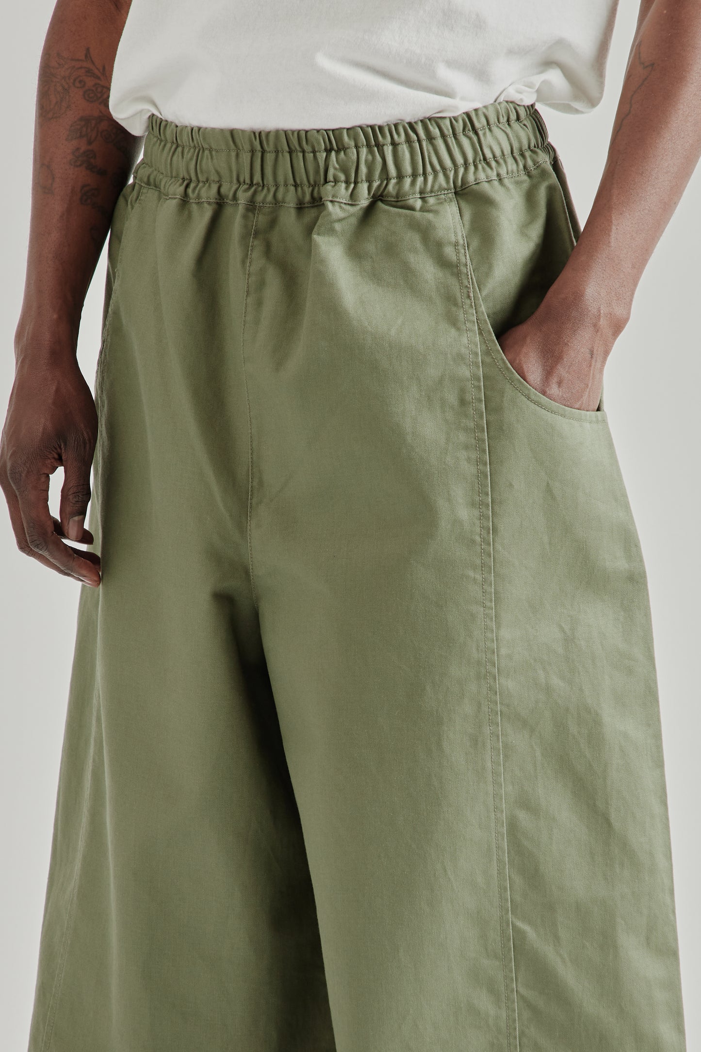 Wide Leg Trousers - Olive