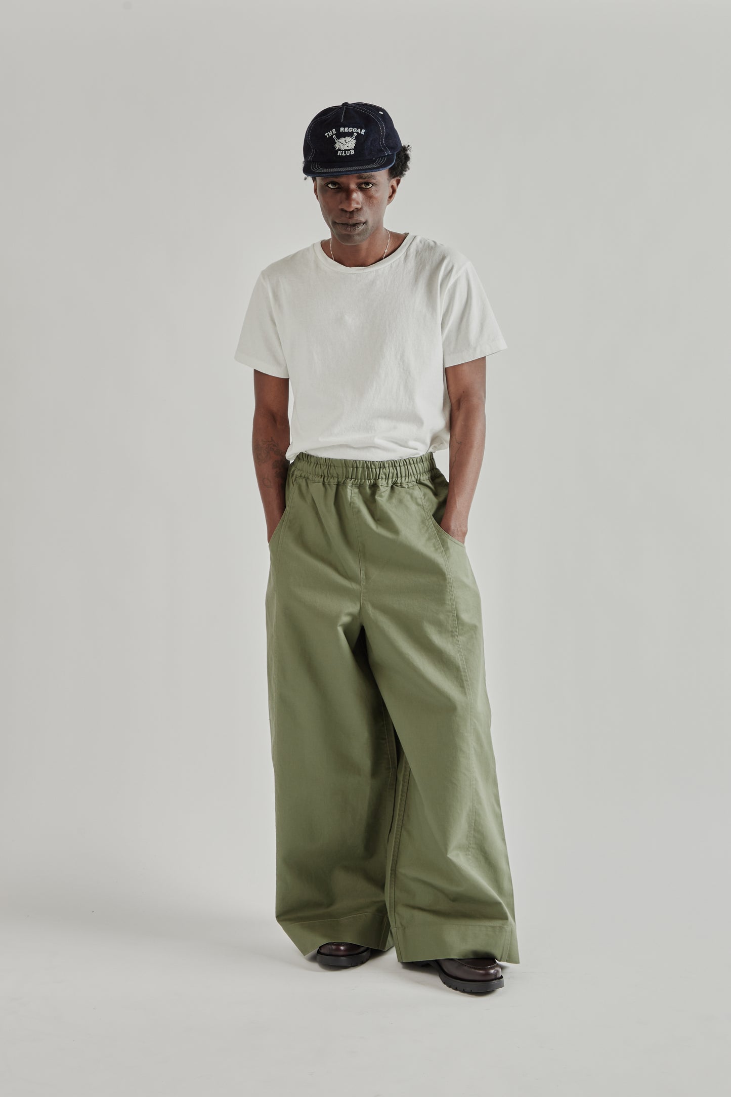 Wide Leg Trousers - Olive