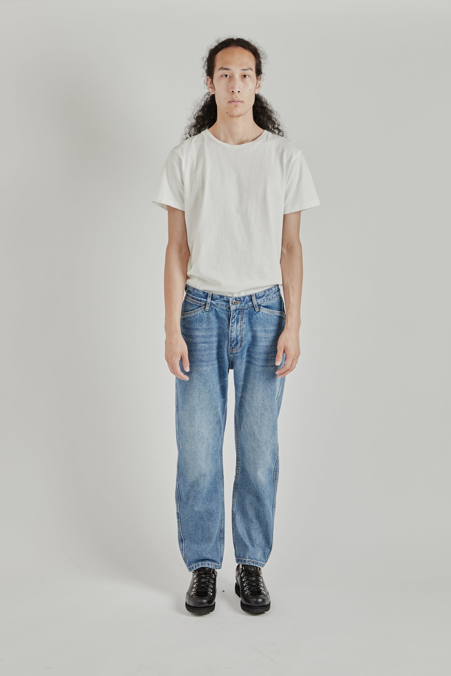 Straight Leg Denim - Washed Indigo