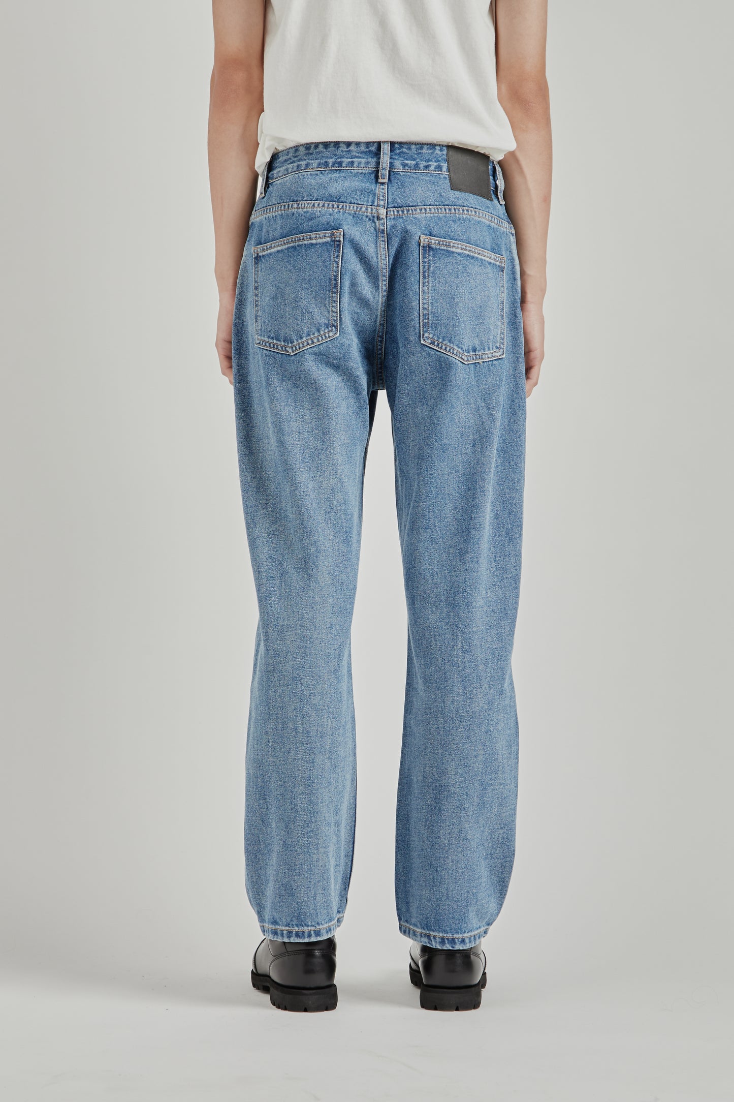 Straight Leg Denim - Washed Indigo