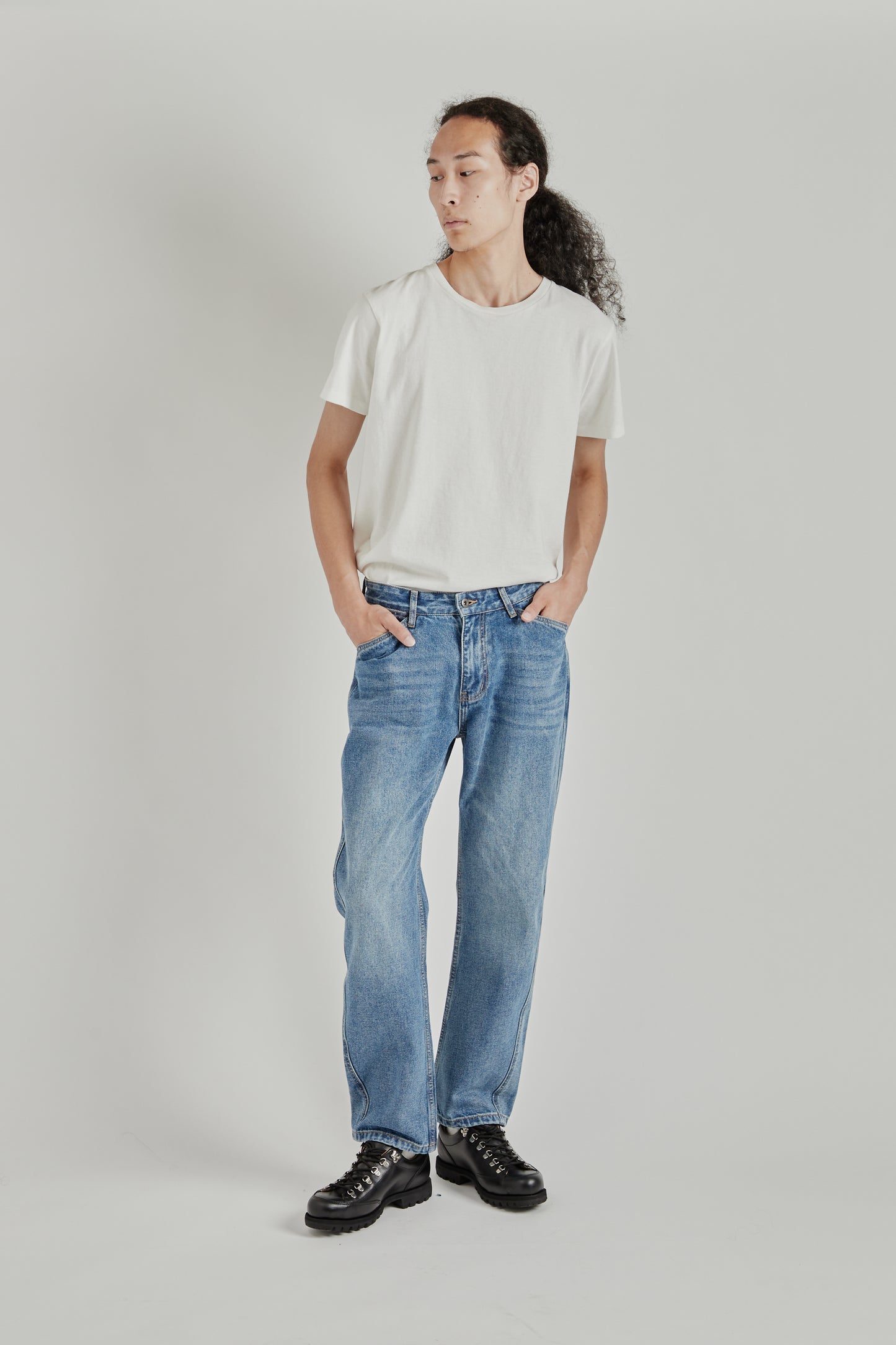 Straight Leg Denim - Washed Indigo