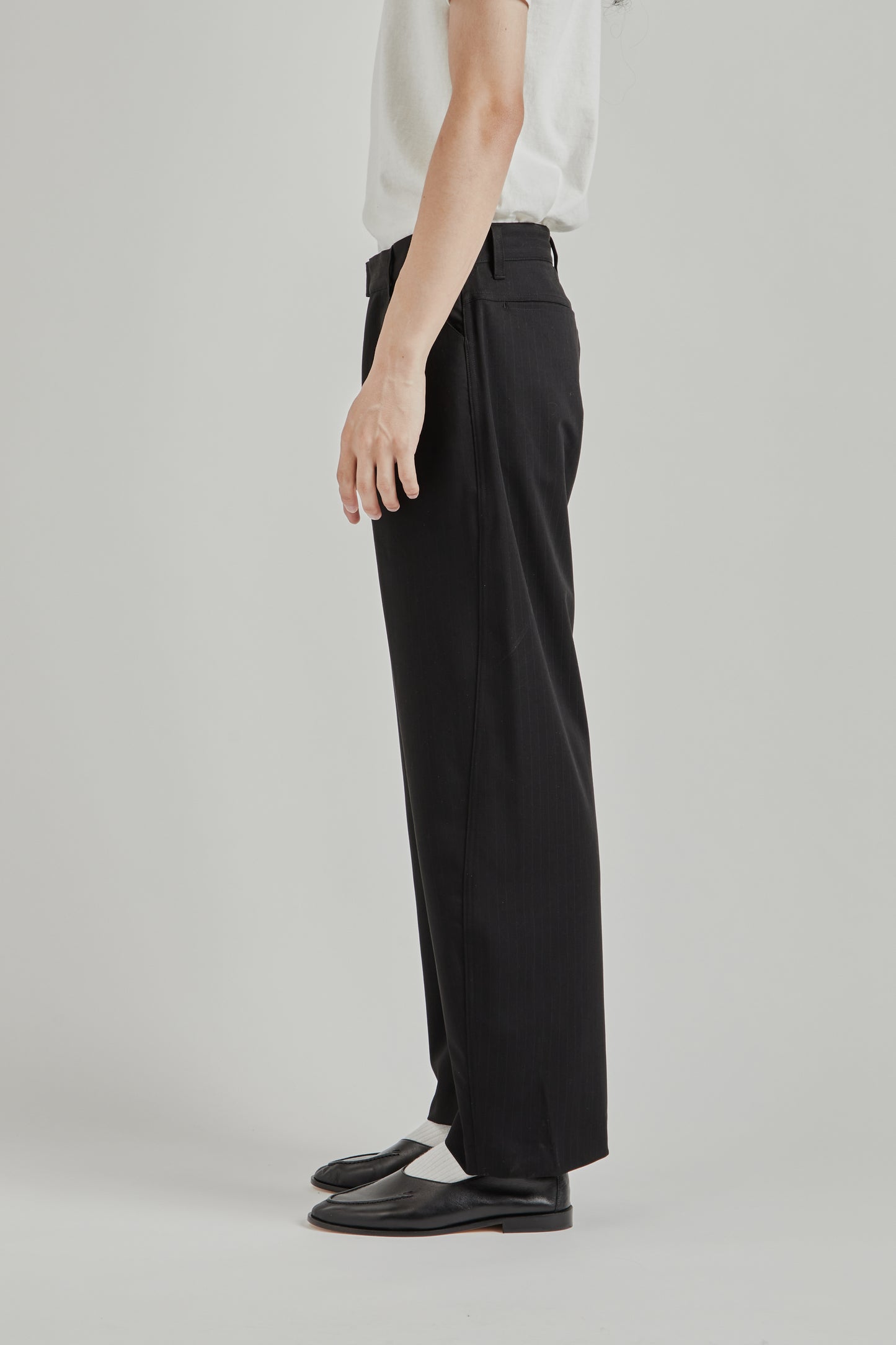 Twisted Relaxed Trouser - Navy Pinstripe