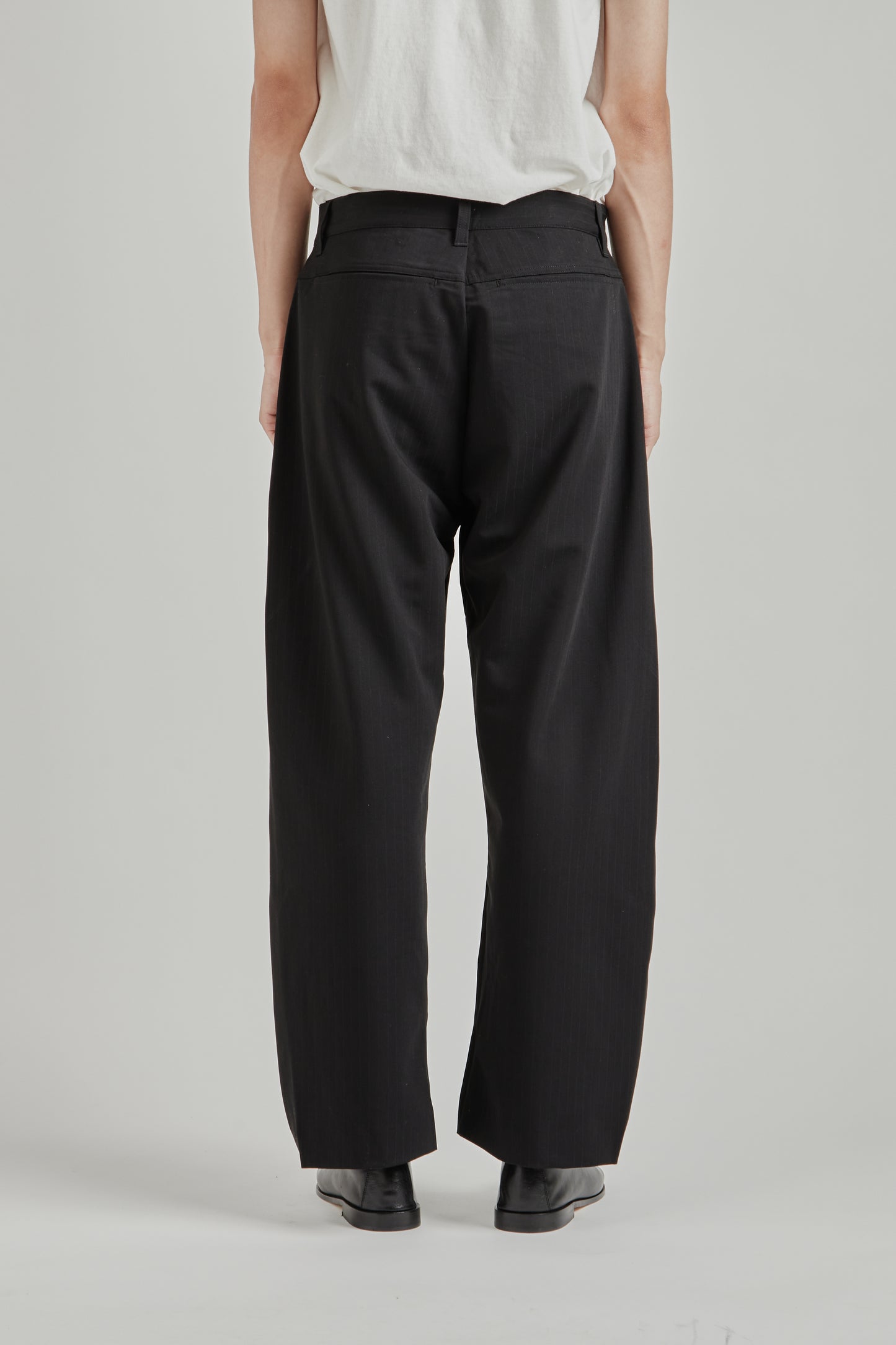 Twisted Relaxed Trouser - Navy Pinstripe