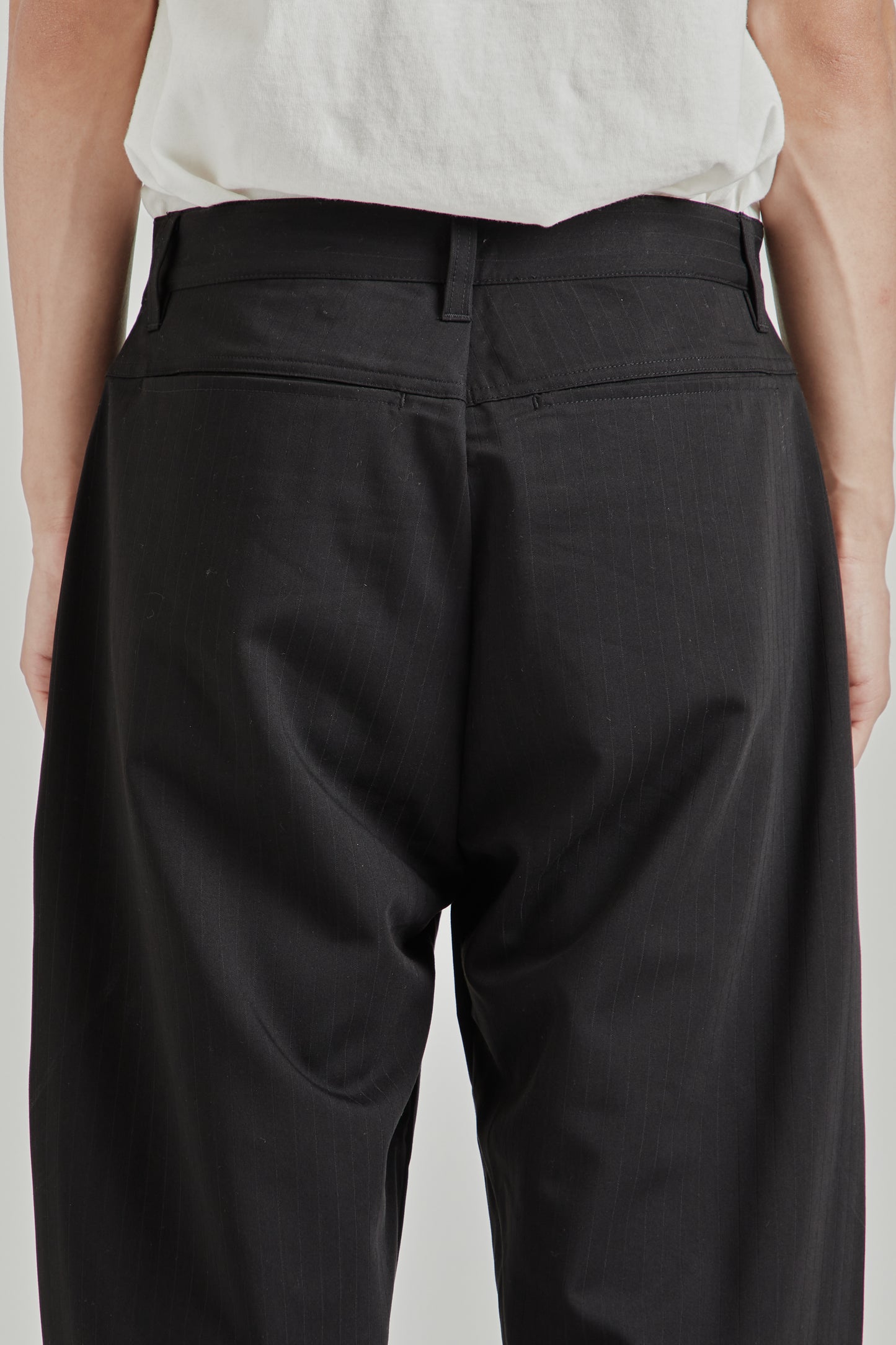 Twisted Relaxed Trouser - Navy Pinstripe