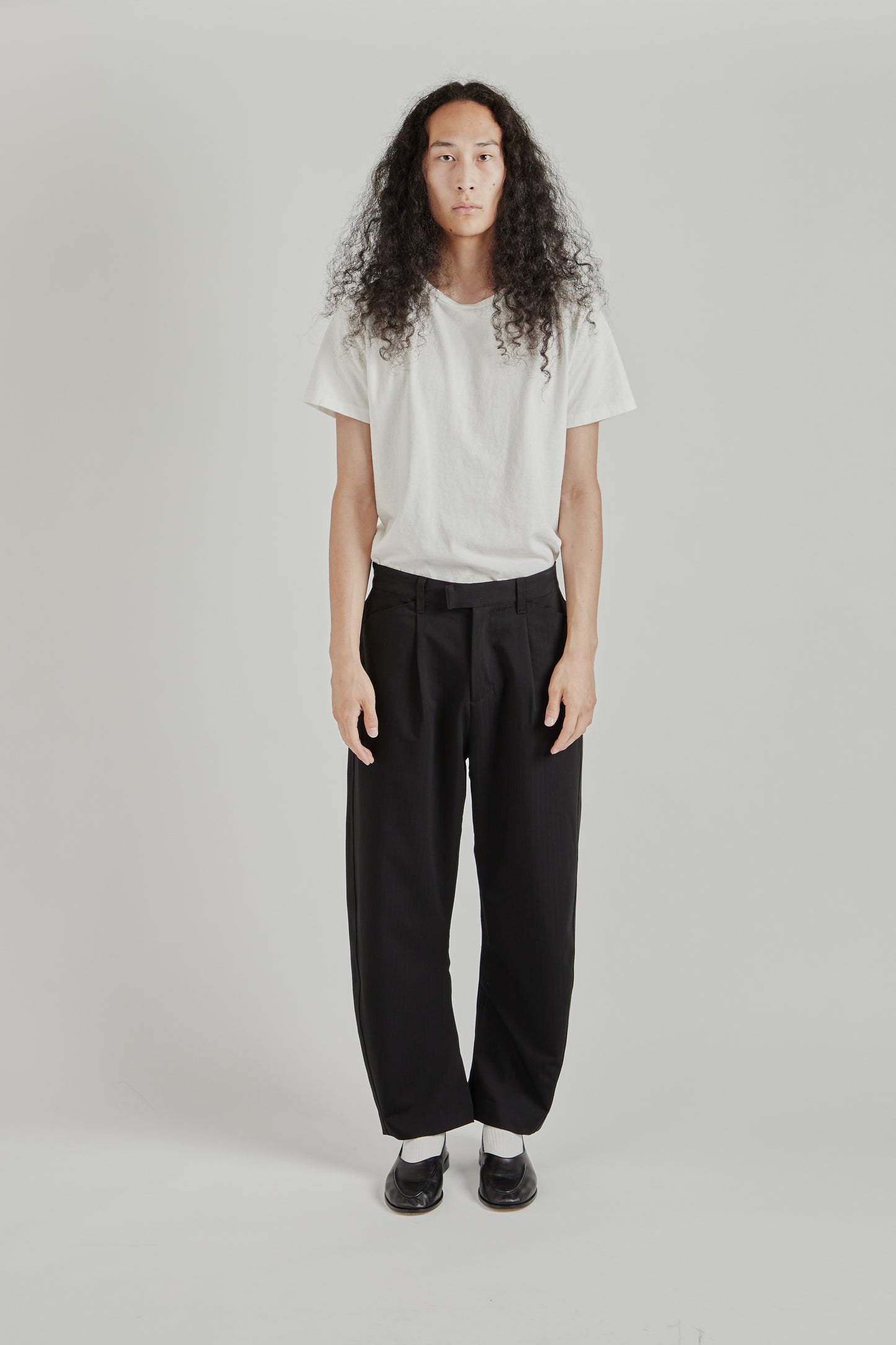 Twisted Relaxed Trouser - Navy Pinstripe