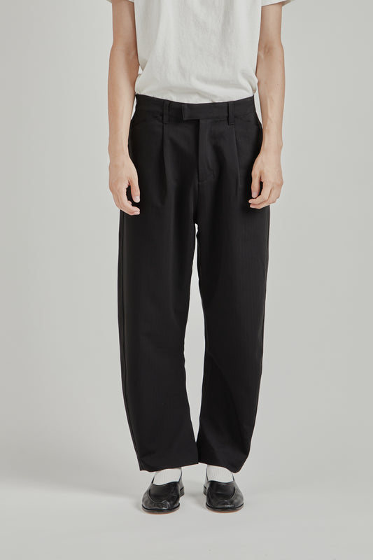 Twisted Relaxed Trouser - Navy Pinstripe
