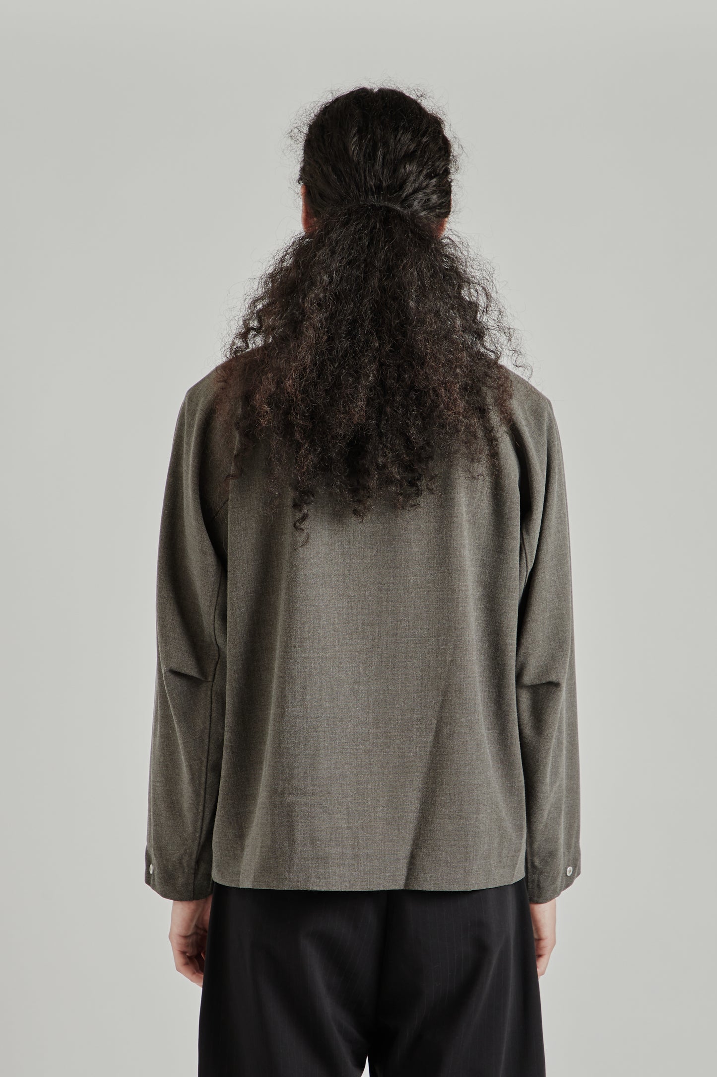 Wool Zip Up Jacket - Brown