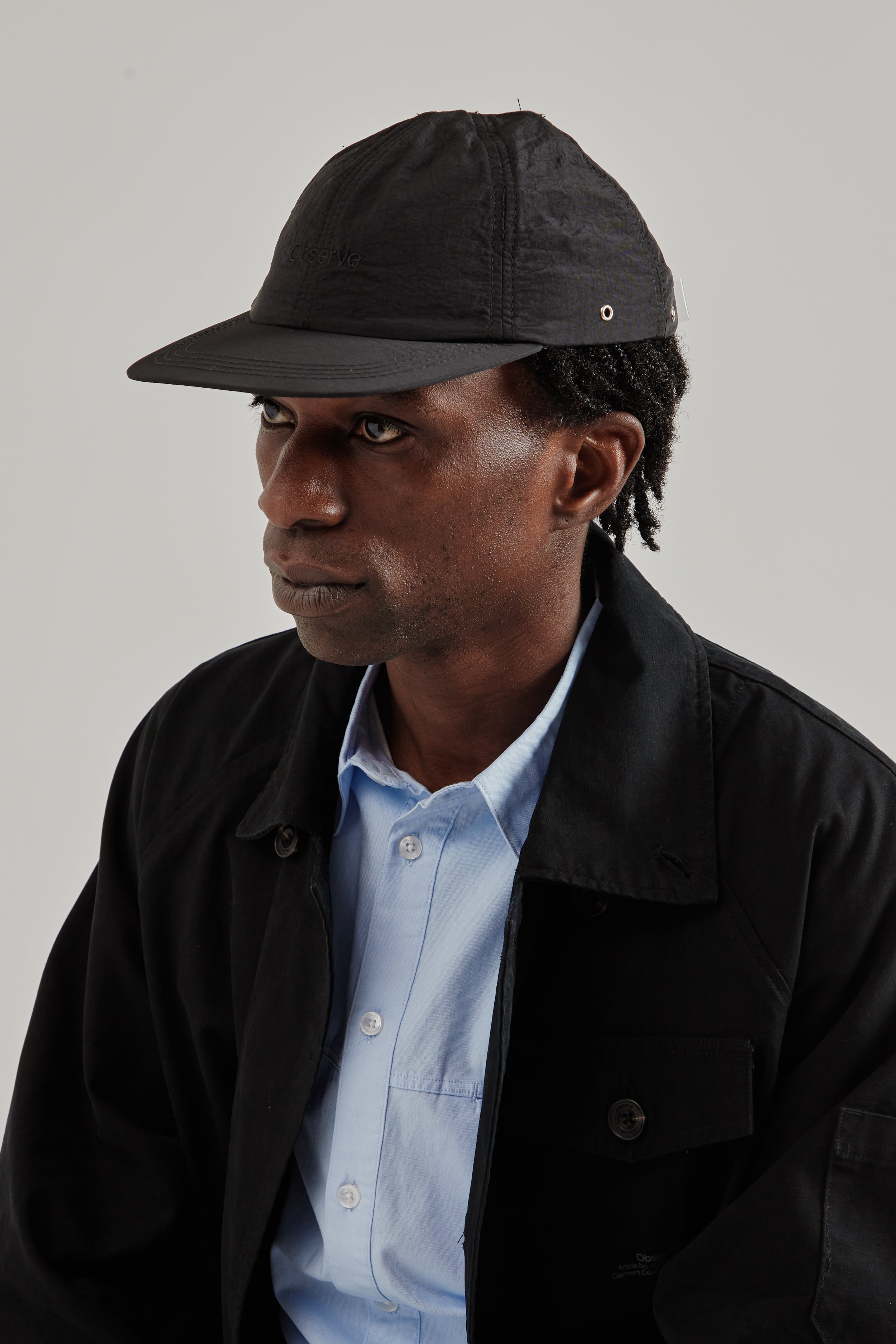 Observe Crinkle Nylon Logo Cap - Midnight | Wallace Mercantile Shop