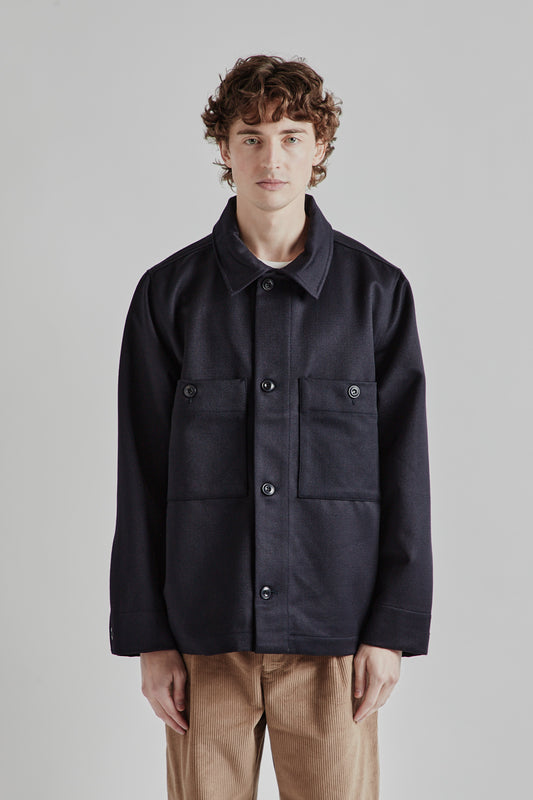 Parages Cargo Wool Overshirt Dark Navy 2