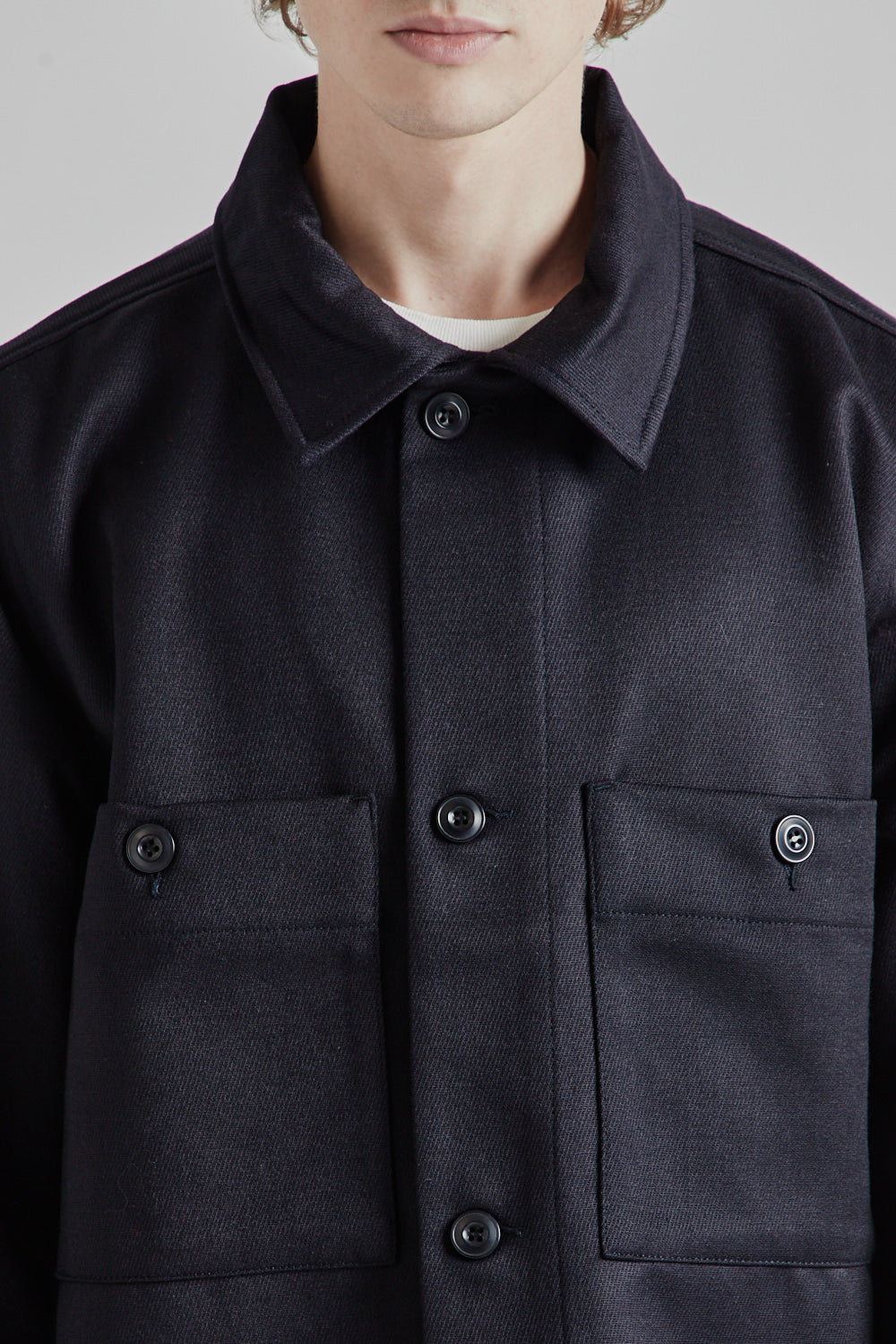 Parages Cargo Wool Overshirt Dark Navy 6